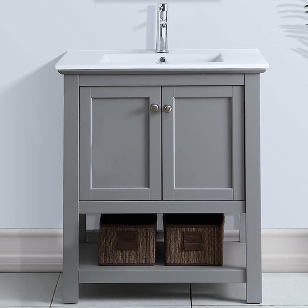 Fresca Manchester 30" Freestanding Single Sink Bathroom Vanity with Integrated Sink (Faucet Not Included)