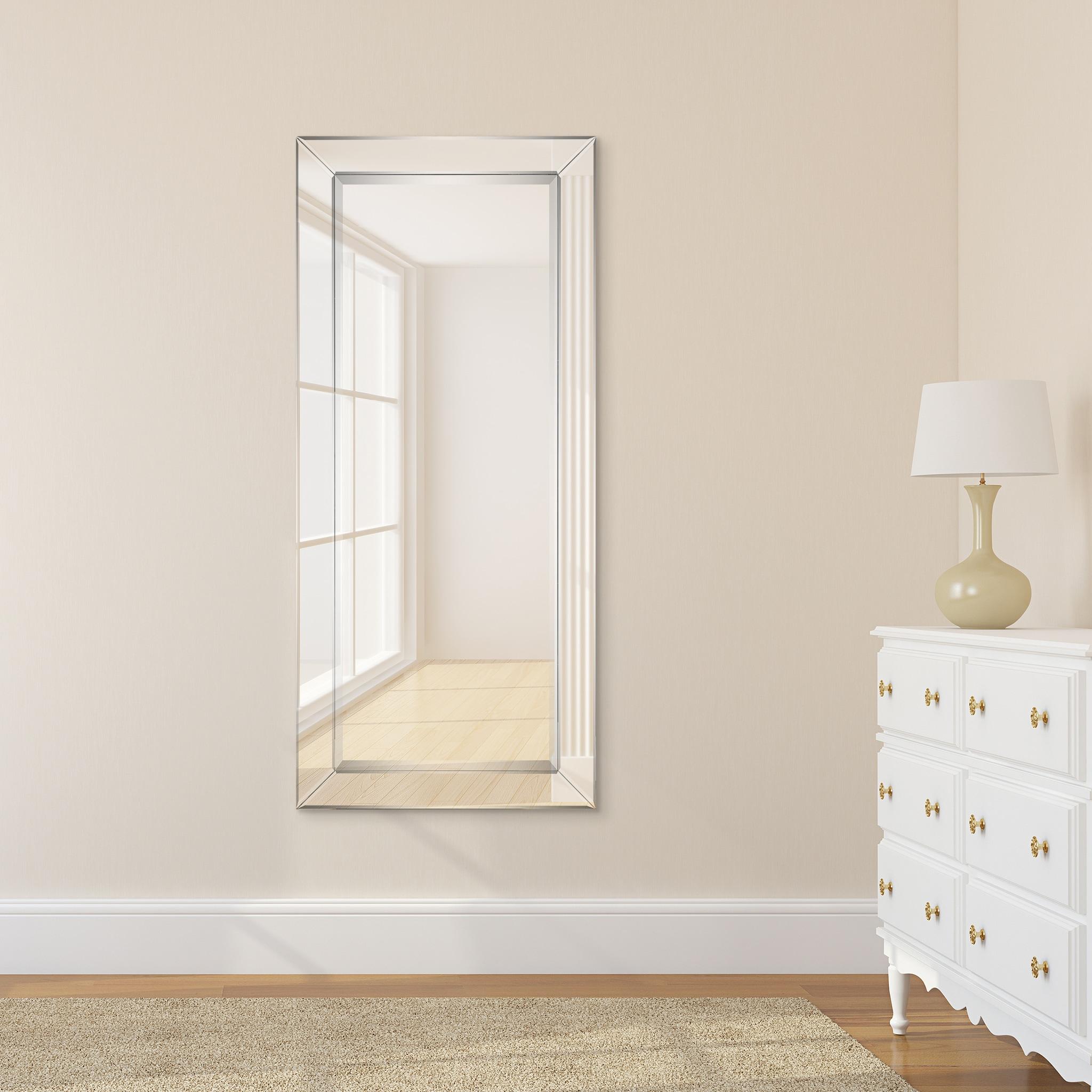 Empire Art Direct MOM-C10690-2454 24 x 54 in. Solid Wood Frame Covered Wall Mirror with Beveled Clear Mirror Panels - 1 in. Beveled Edge