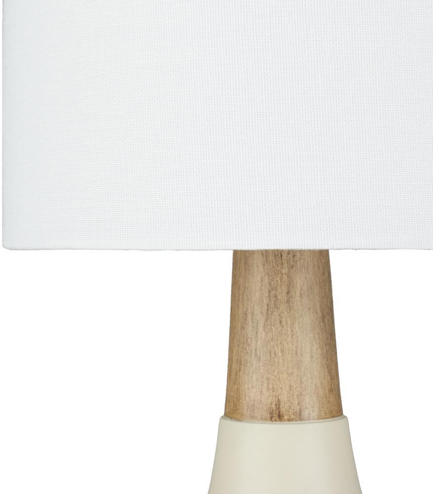 Livabliss Kent Modern Accent Table Lamp, 18-inch, Ivory with White Shade
