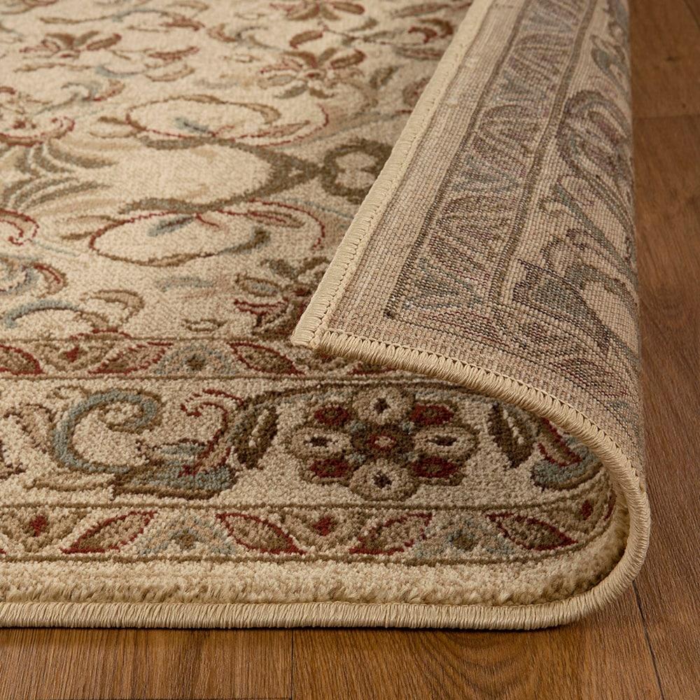Superior Heritage Oriental Floral Indoor Area Rug, 8' x 8' Square, Ivory