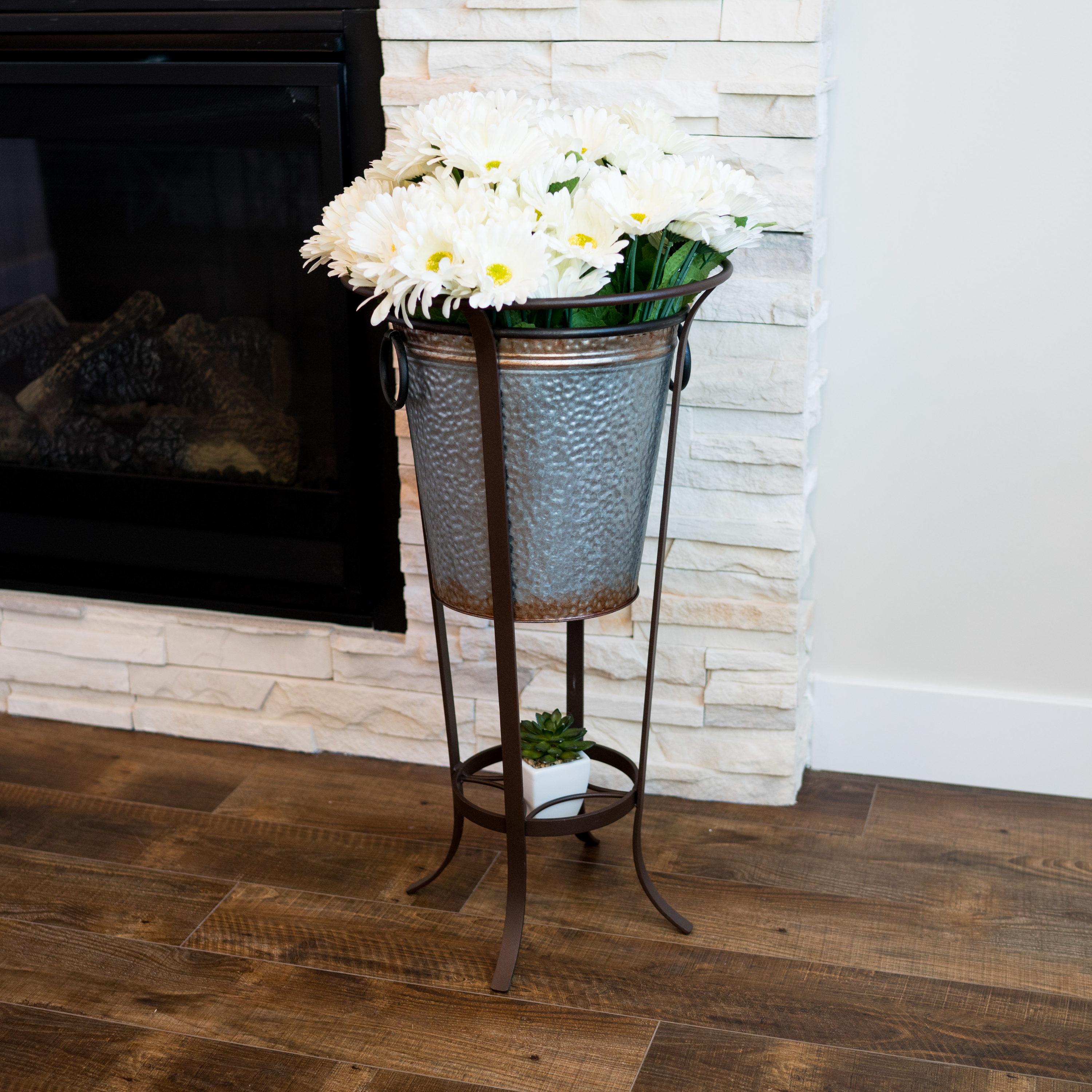 Achla Designs Tulip Plant Stand Without Insert, 28 Inch Tall, Roman Bronze Powder Coat Finish
