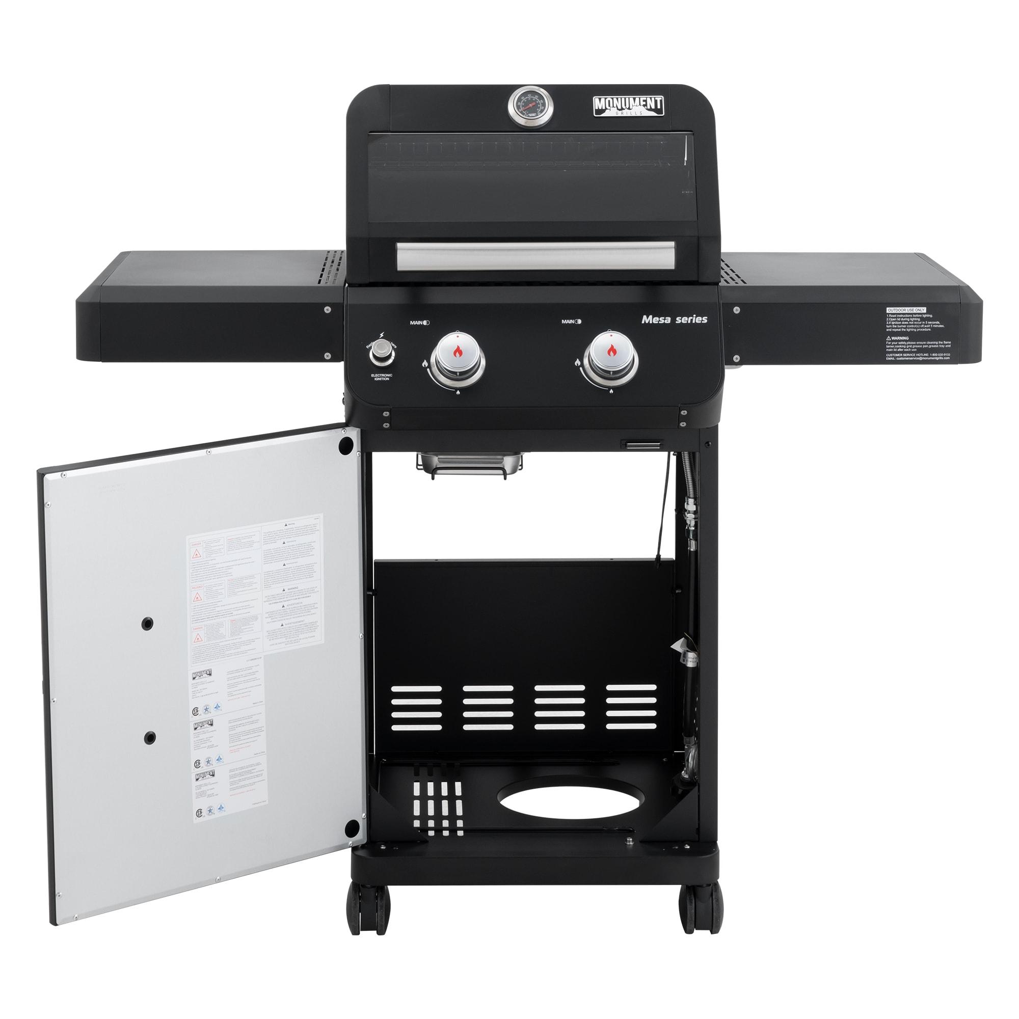 Monument Grills Mesa Series 2-Burner Free Standing Stailless Liquid Propane 24000 BTU Gas Grill with Cabinet