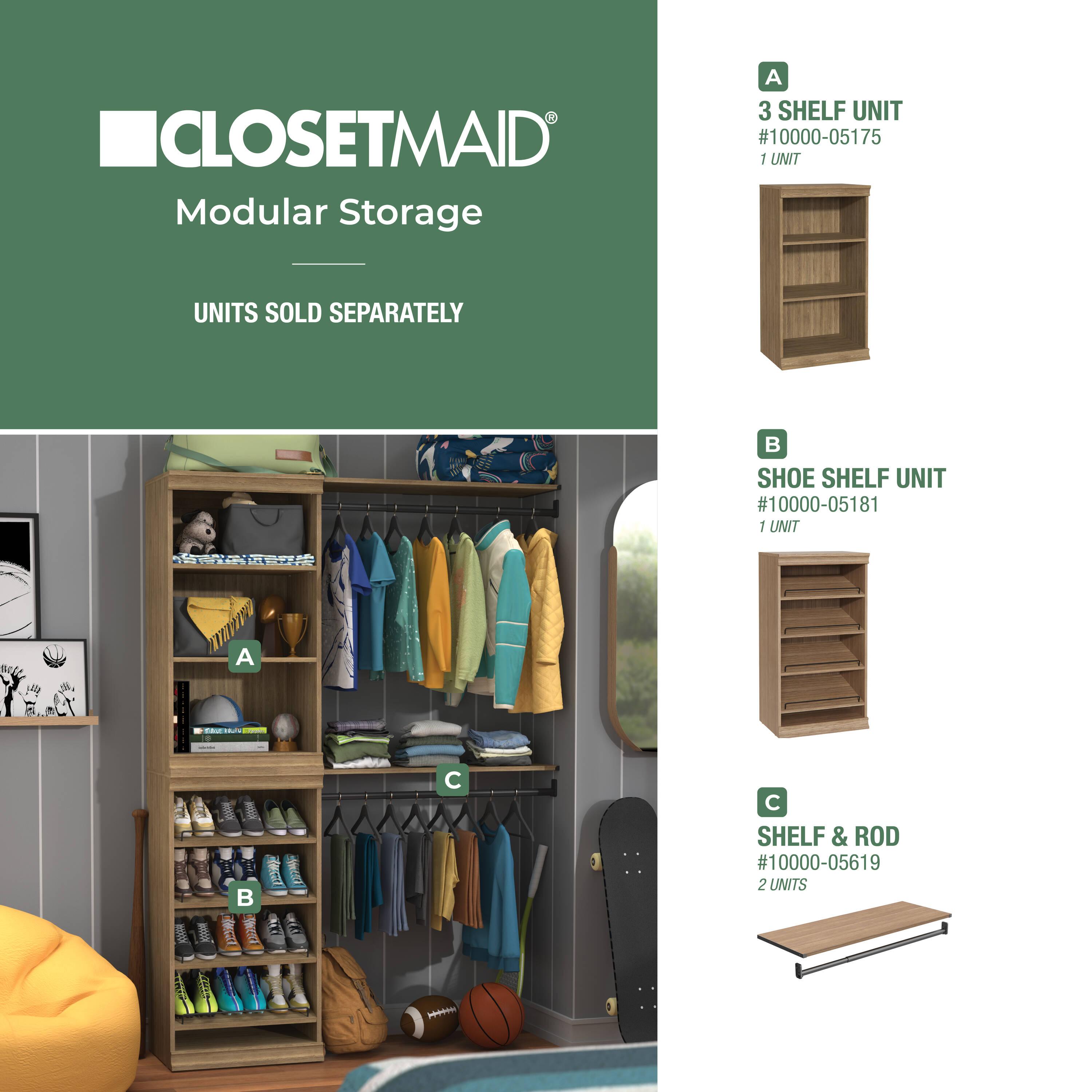 Modular Storage 21.38" W Shoe Shelf Unit with 4 Shelves