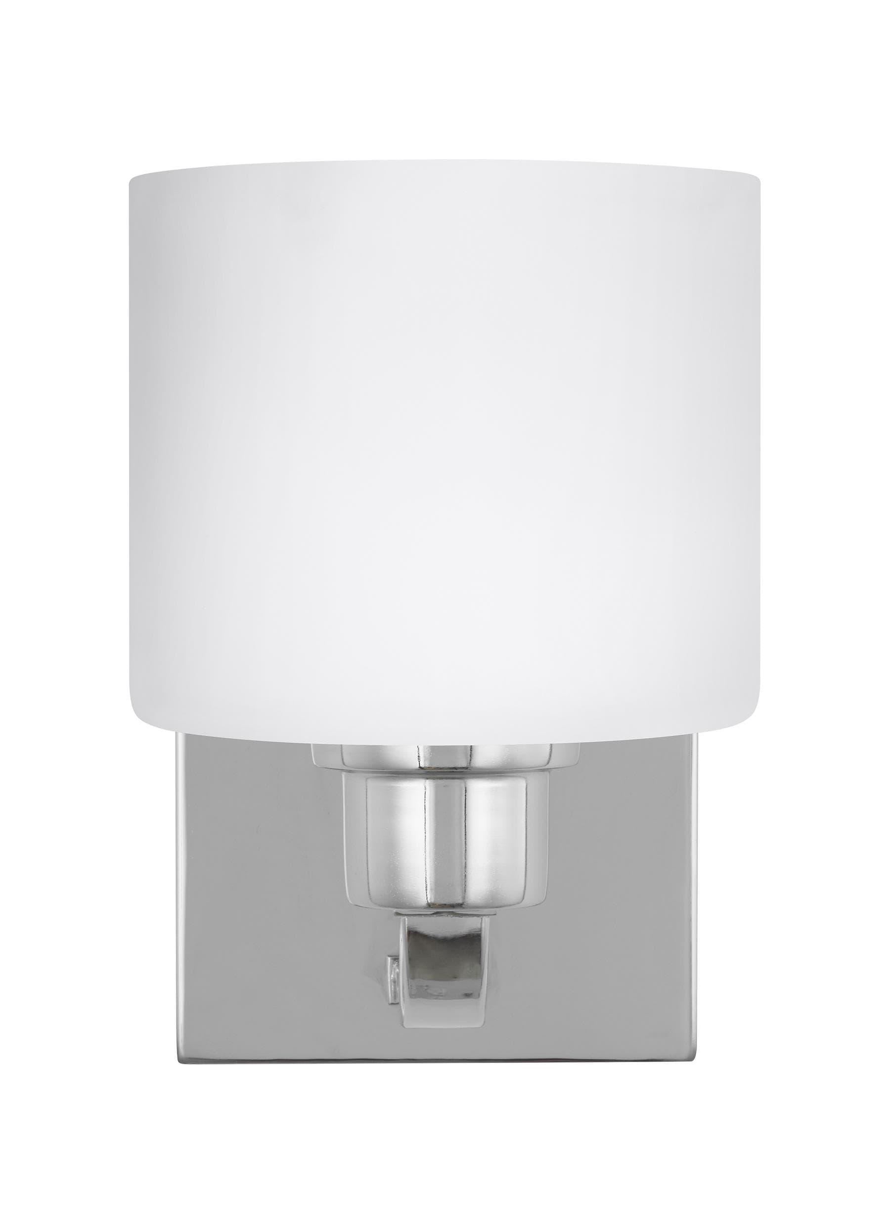 Canfield Chrome LED Wall Sconce with Etched Glass Shade