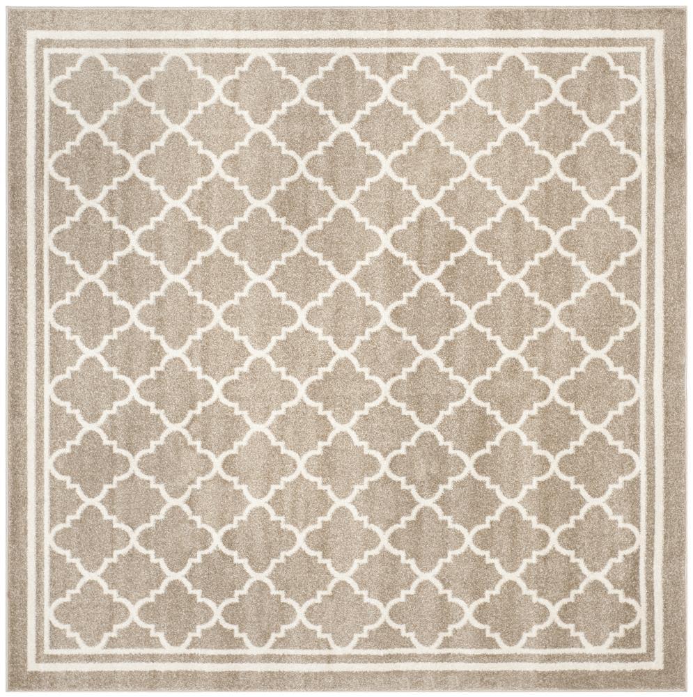 Amherst AMT422 Power Loomed Indoor Area Rug - Wheat/Beige - 7'x7' - Safavieh