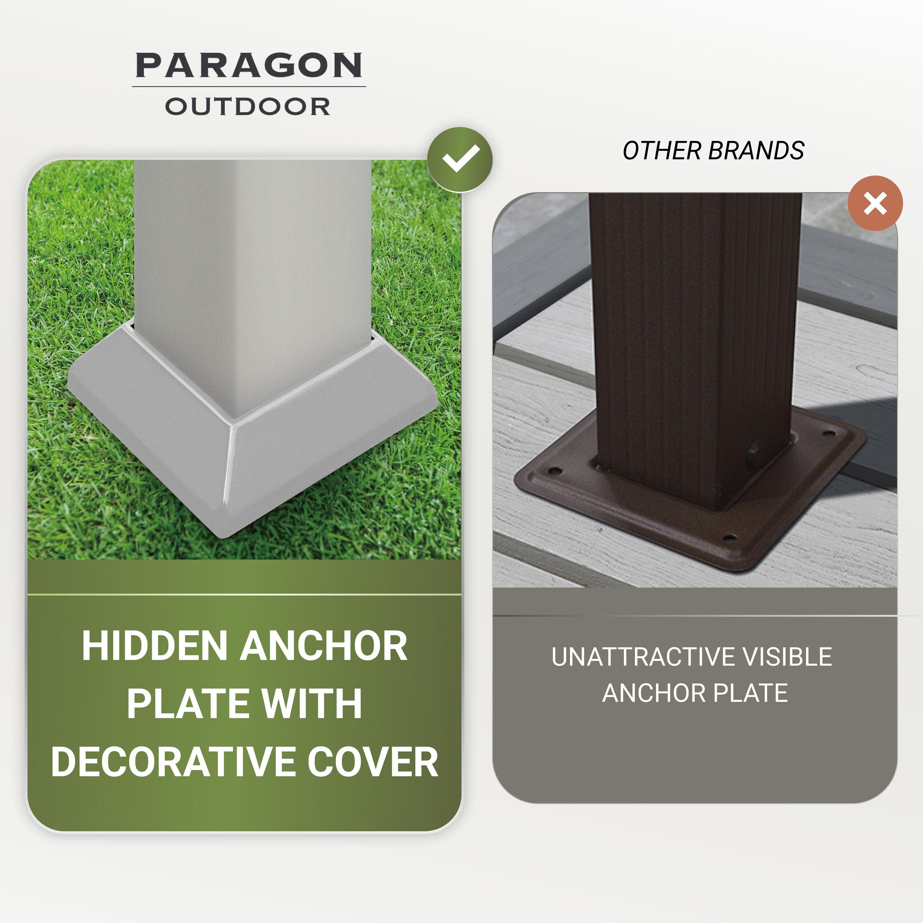 Paragon-Outdoor Florence  Aluminum Pergola in Powder-Coated Finish with Adjustable Canopy