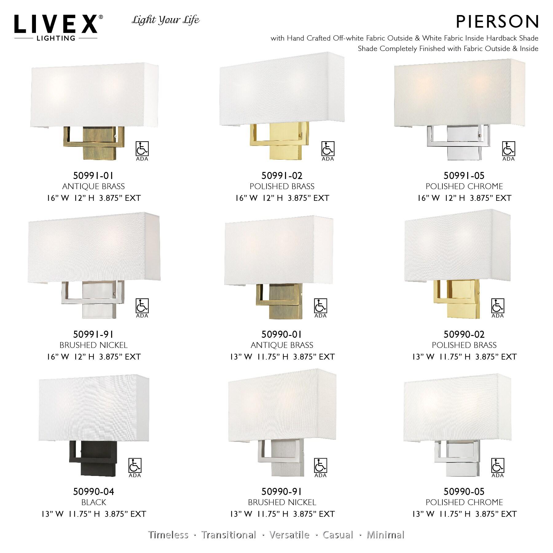 Livex Lighting Pierson 2 - Light Wall Light in  Black