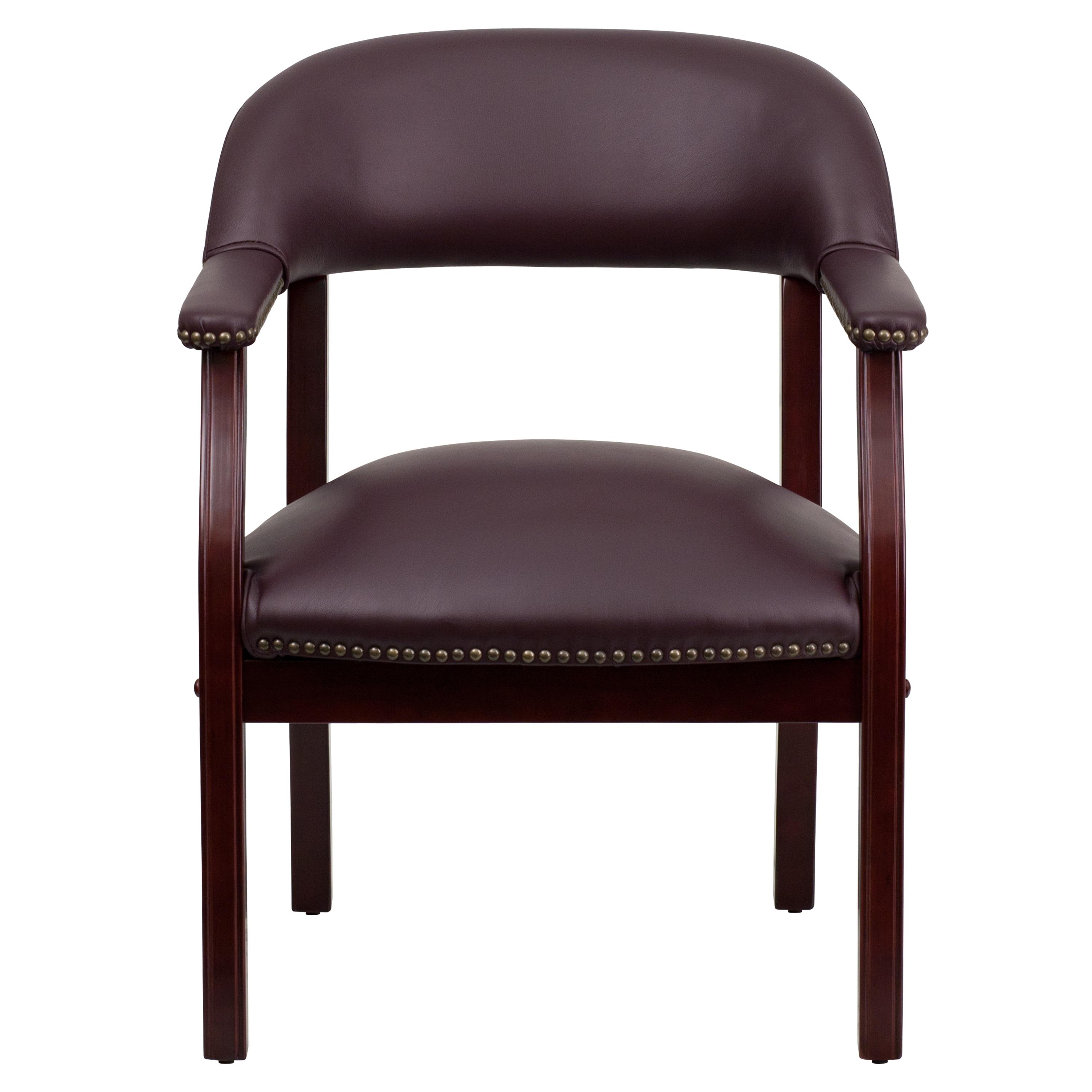 Leather Seat Waiting Room Chair with Wood Frame