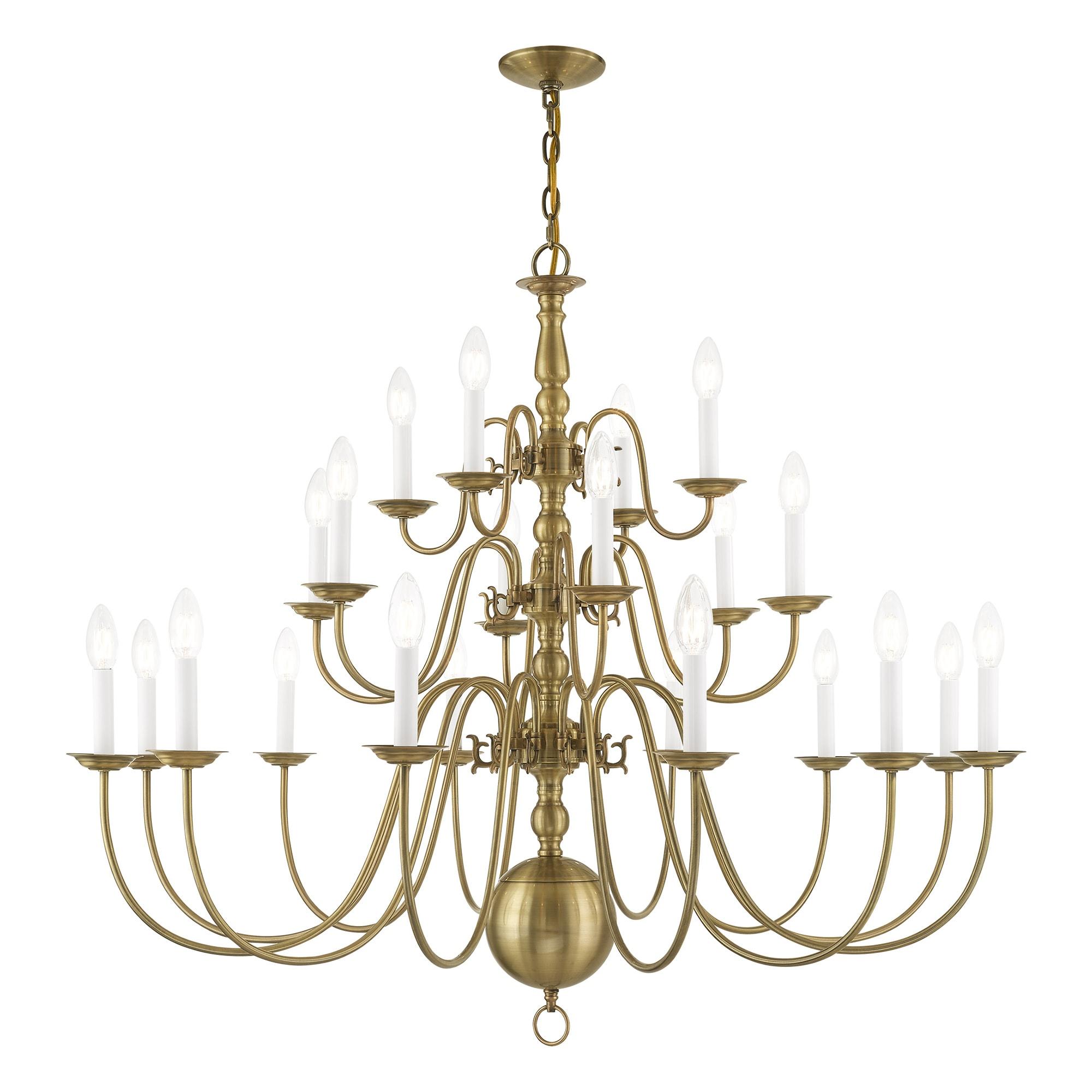 Livex Lighting Williamsburgh 22 - Light Chandelier in  Antique Brass