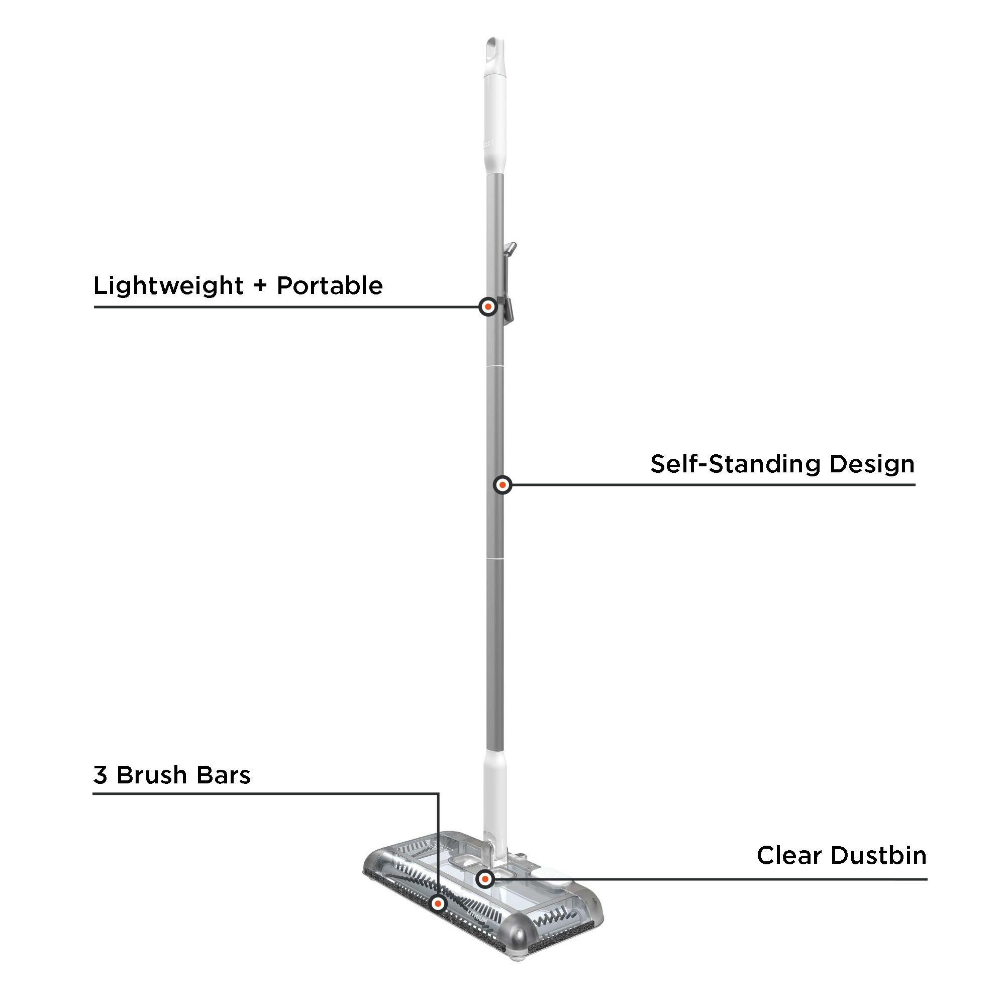 BLACK+DECKER Floor Sweeper, 50 Minutes Runtime, Powder White