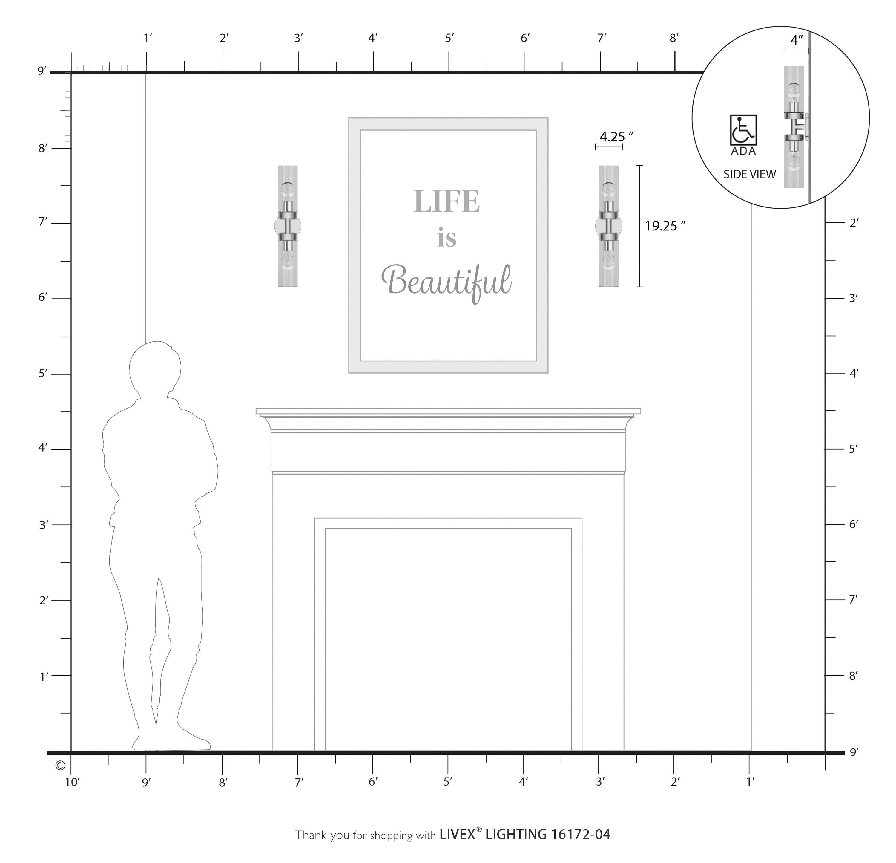 Livex Lighting Ludlow 2 - Light Vanity in  Black