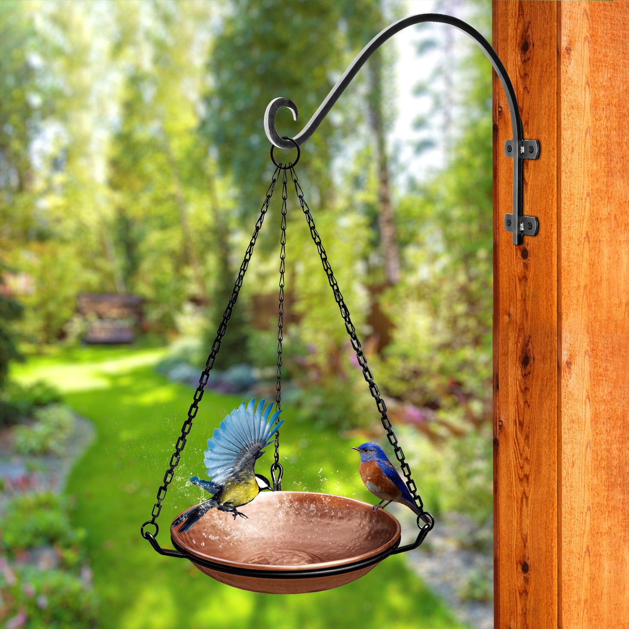 Pure Copper Hand Hammered Bird Bath Feeder Bowl Detachable Outdoor Decor for Garden Backyard Patio and Deck