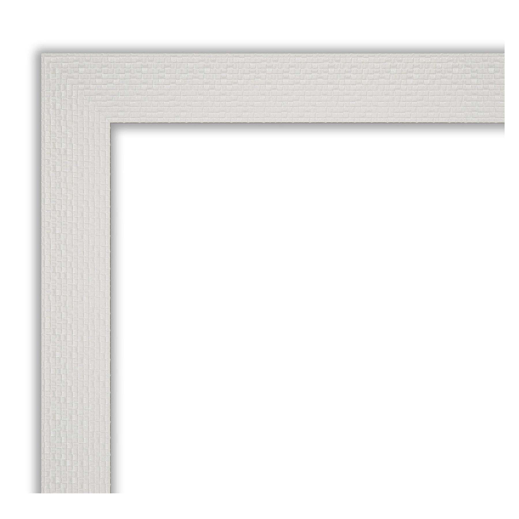 Amanti Art Mosaic White Framed Wall Mirror - 20.38 x 24.38 in