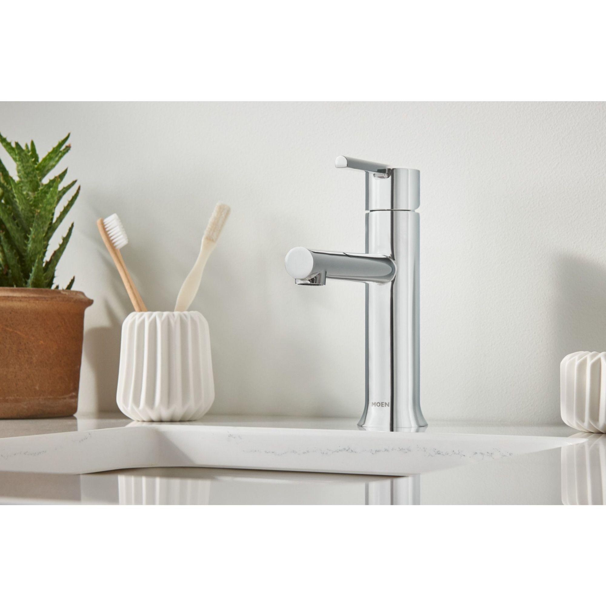 Moen Arlys Chrome Single-Handle Bathroom Sink Faucet 4 in.