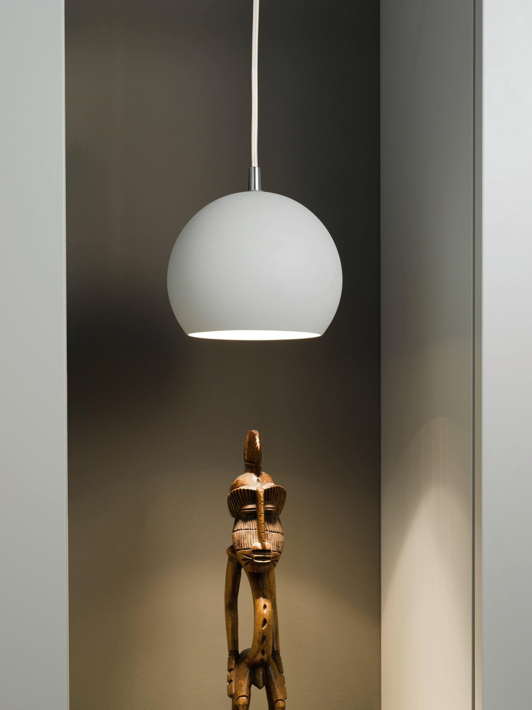 Mini White Crystal LED Globe Pendant Light with Brushed Nickel