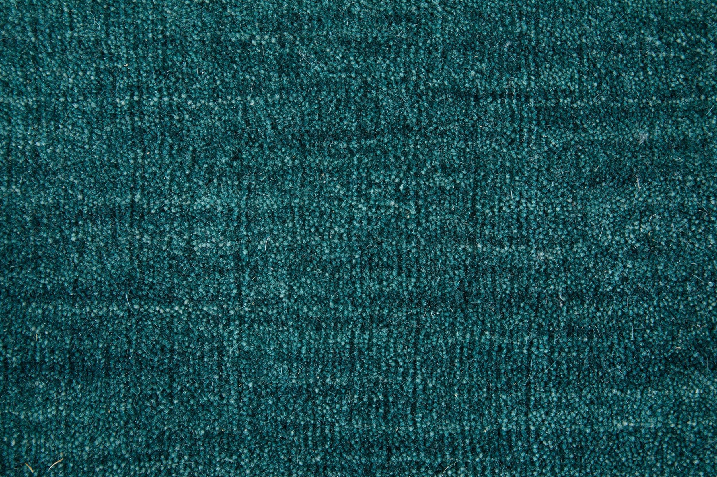 Luna Teal Wool 8' Round Hand-Knotted Easy Care Area Rug