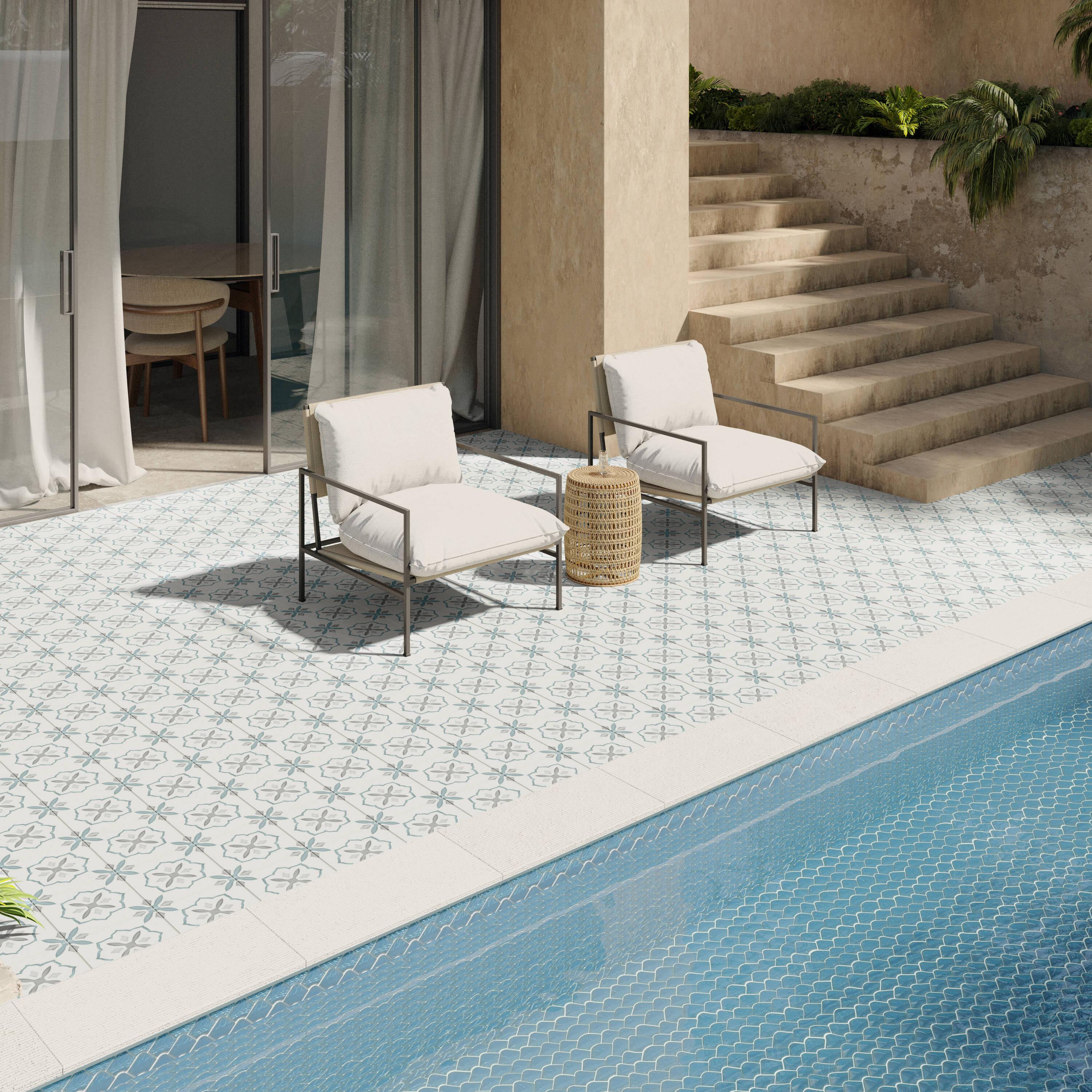 Plumeria 8.77" x 8.77" Matte Porcelain Tile