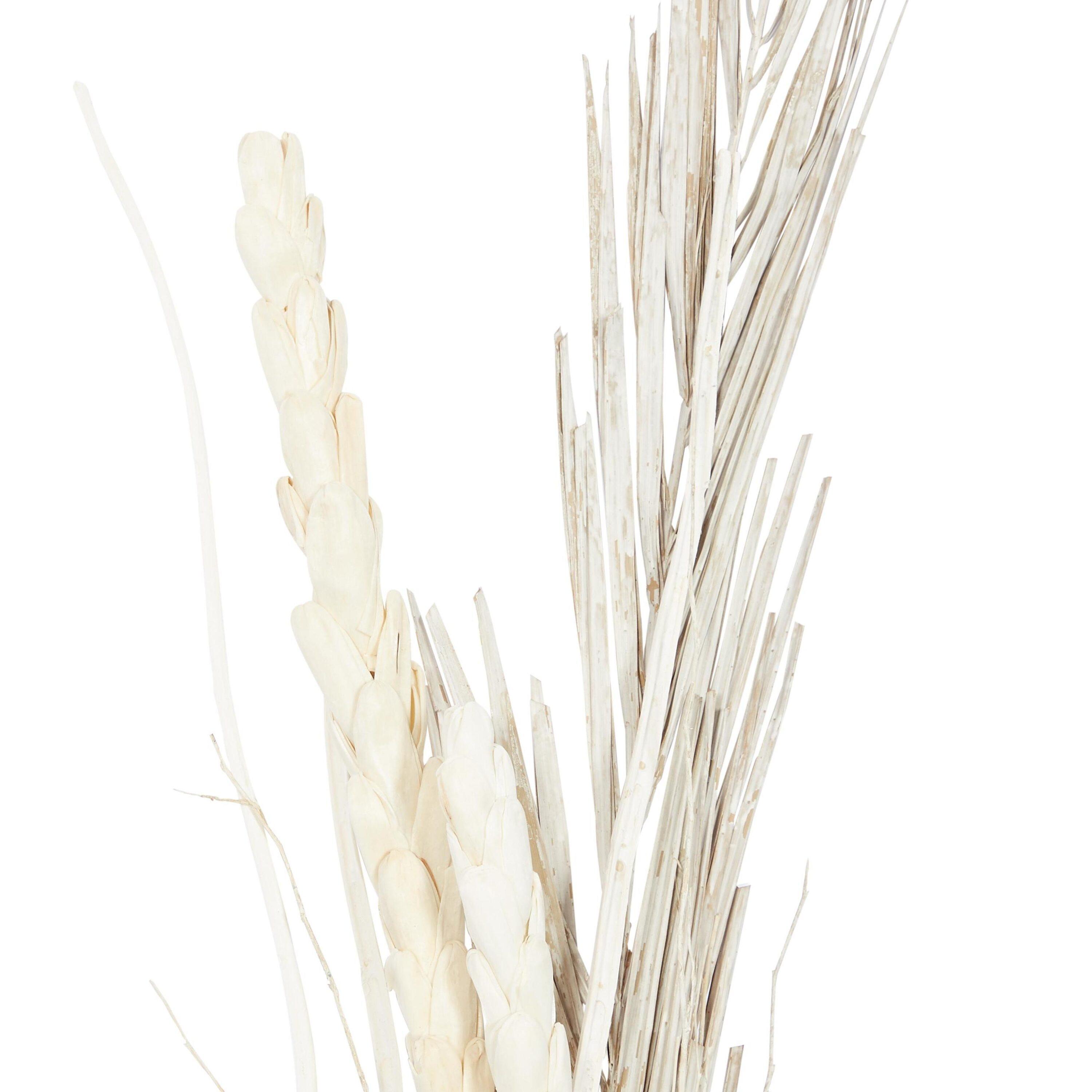 DecMode Farmhouse Dried Floral Natural Foliage Set of 2, 7"W x 56"H, with Brown, White and Beige Finish