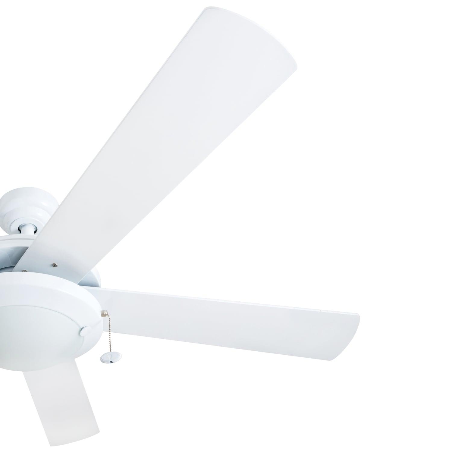 Prominence Home Bolivar 52" White Ceiling Fan with 5 Blades, Integrated LED Light Kit, Pull Chains & Reverse Airflow