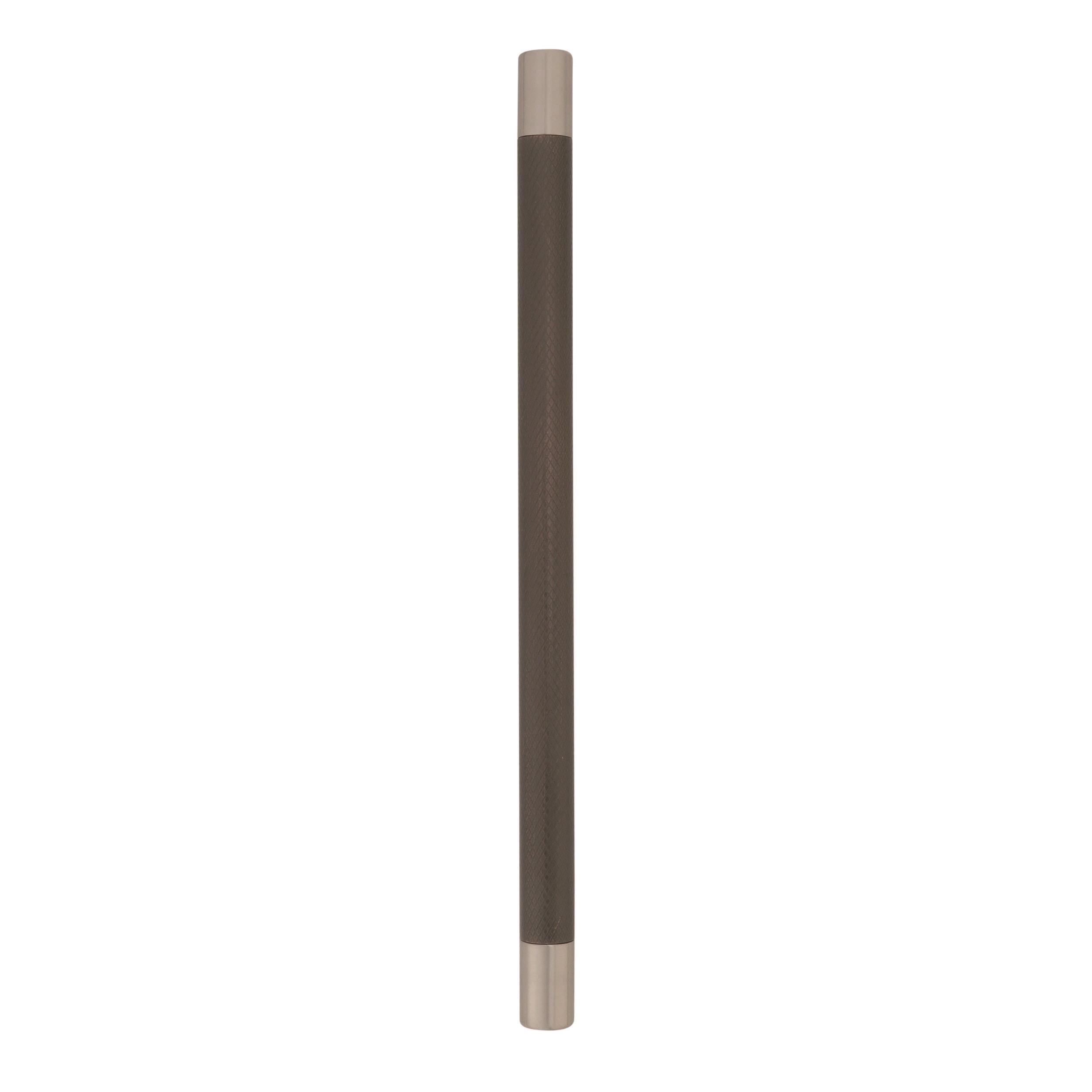 Amerock Esquire 10-1/16 inch (256mm) Center-to-Center Satin Nickel/Oil-Rubbed Bronze Cabinet Pull
