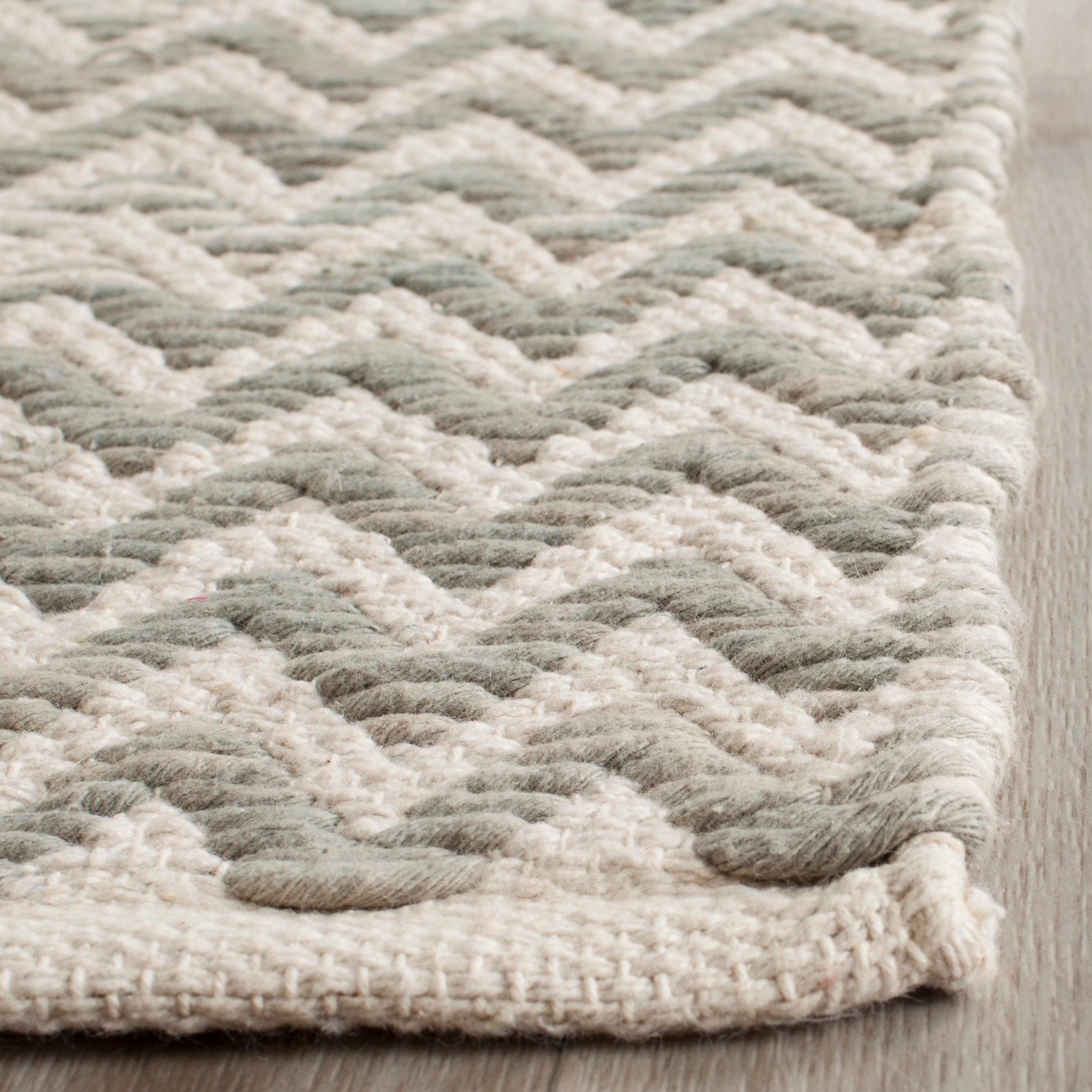 SAFAVIEH Cotton Kilim KLC121C Dark Green / Ivory Rug
