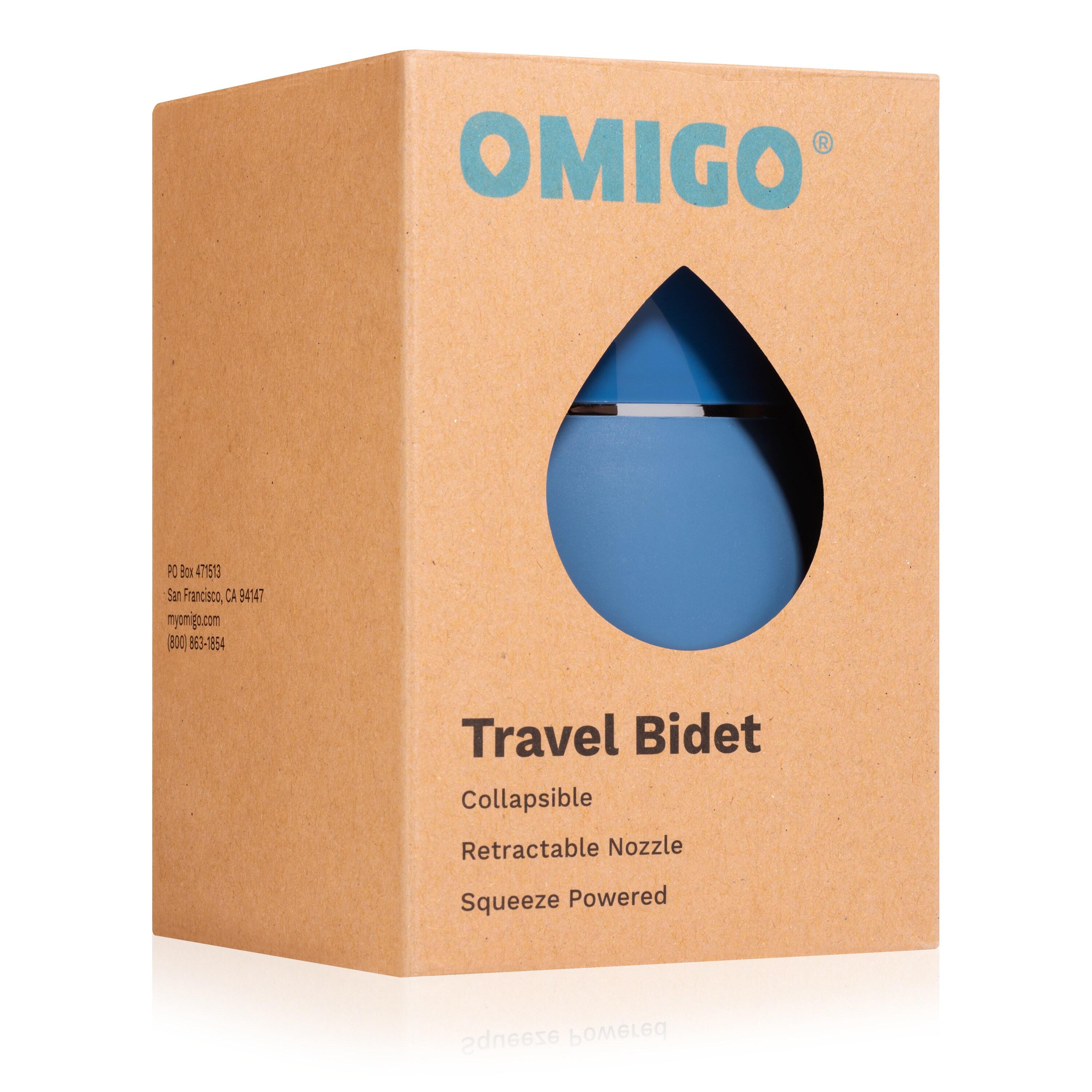 Omigo Twilight Blue Collapsible Portable Handheld Bidet Attachment with Travel Bag Included