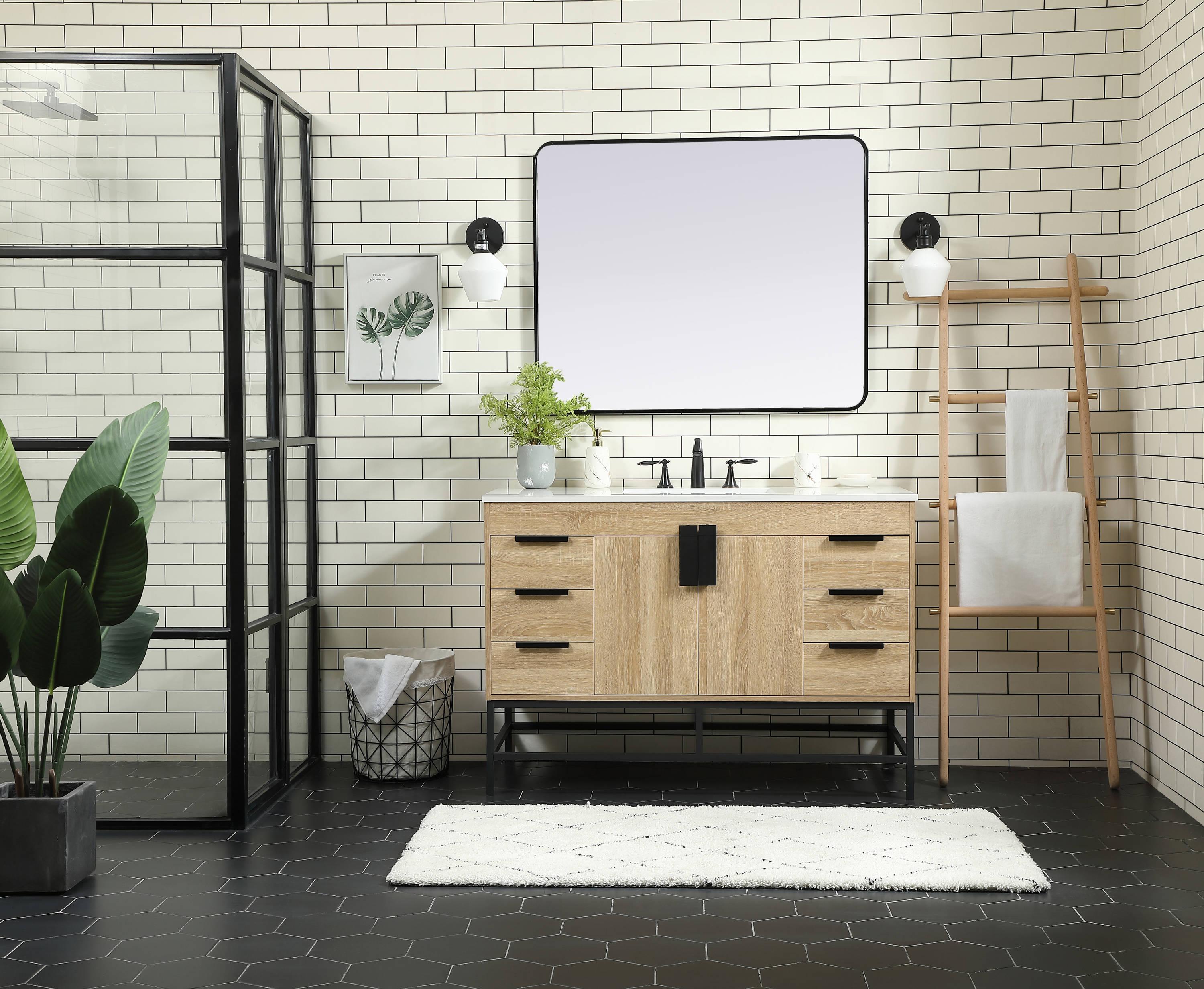 Corley 48'' Single Bathroom Vanity with Engineered Marble Top