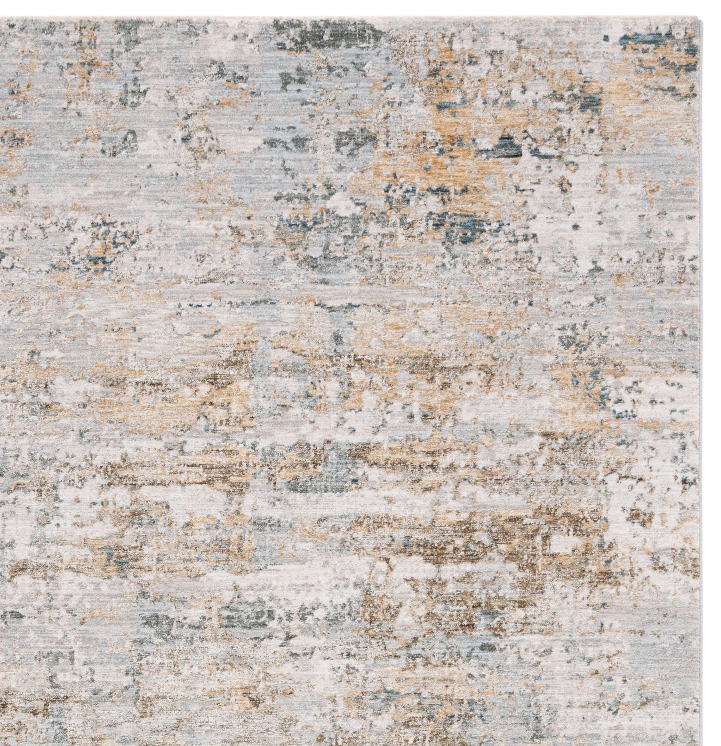 Adrianna ADN200 Machine Made Indoor Area Rug - Blue/Gold - 8'x10' - Safavieh