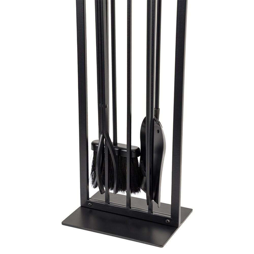 Country Living Pinecrest Black Fireplace Tool Set - Includes Brush, Shovel, Poker, Tongs & Stand