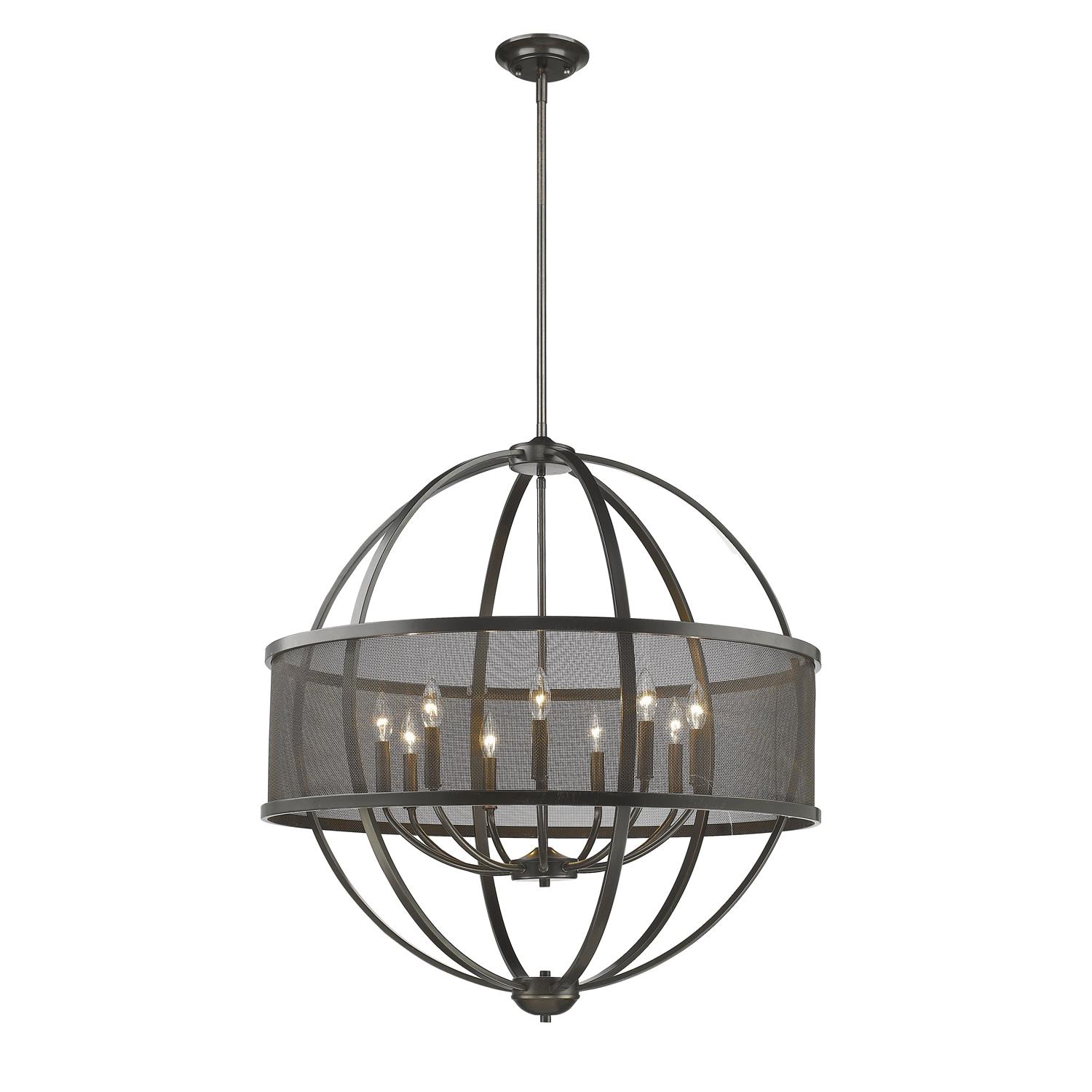 Colson EB 9 Light Chandelier (with shade) in Etruscan Bronze