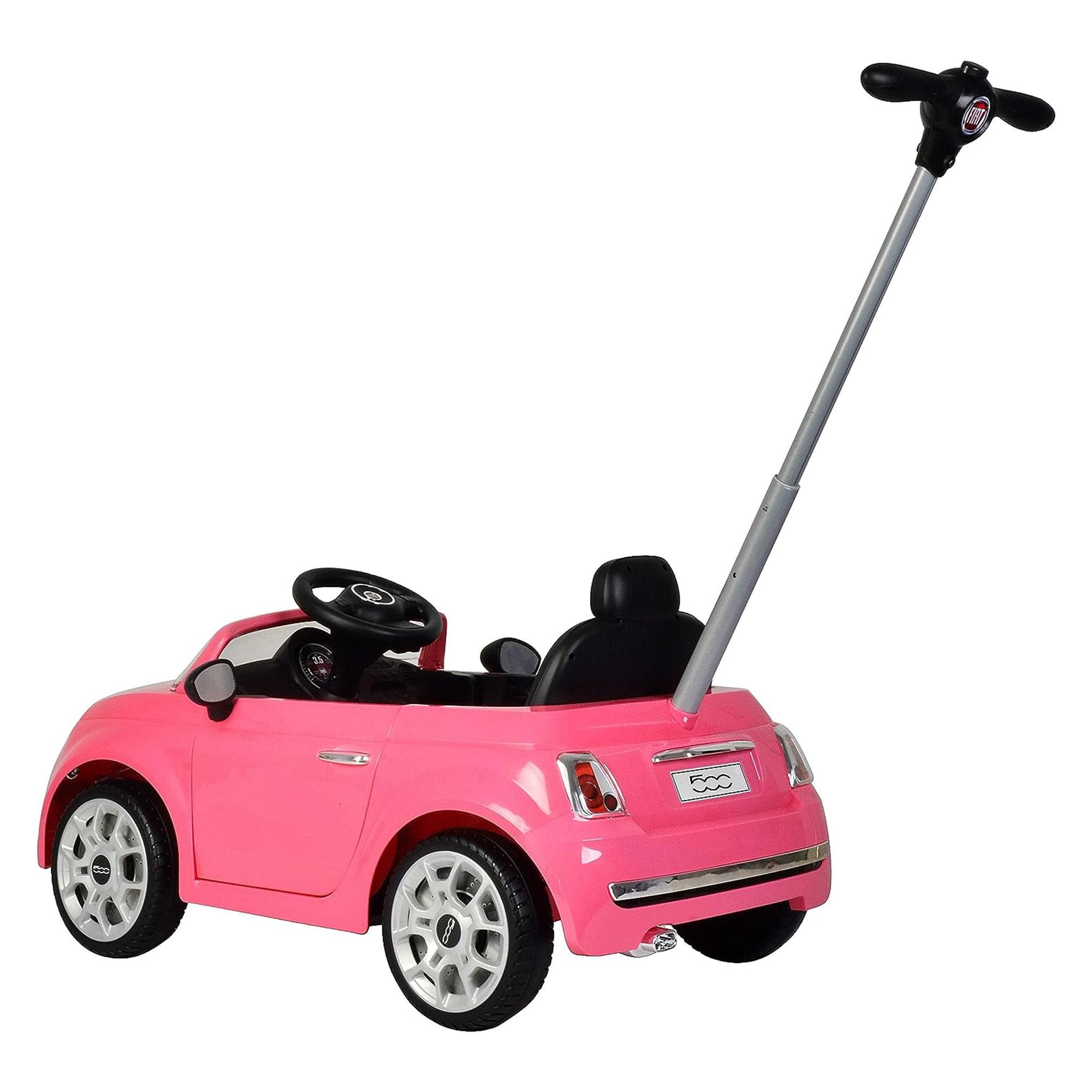 Best Ride On Cars 2-in-1 Fiat 500 Baby Toddler Toy Push Vehicle Car Stroller with 40 Pound Capacity for Children Ages 1 to 3 Years, Pink