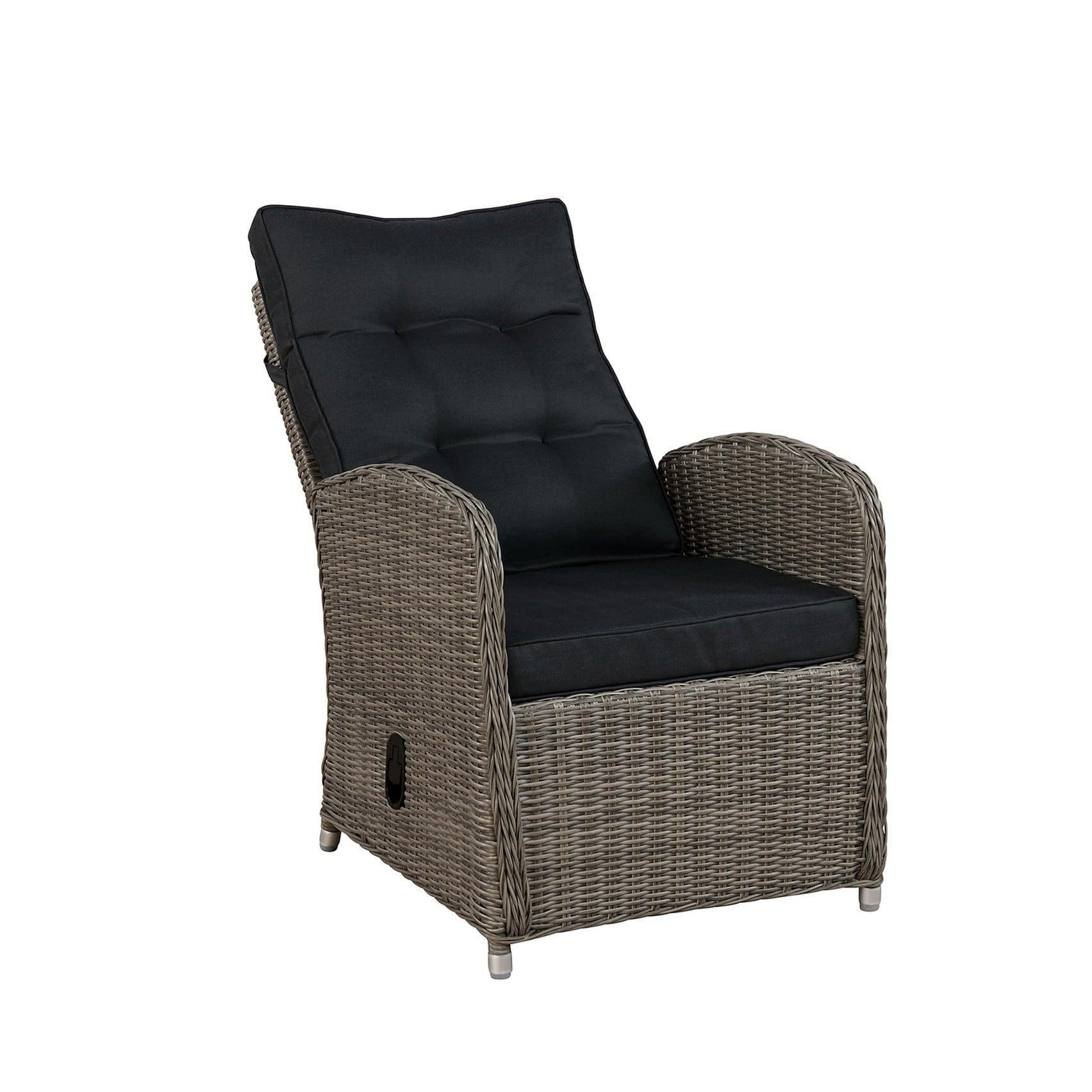 Monaco 2pc Wicker Outdoor Recliner & Ottoman - Gray - Alaterre Furniture: All-Weather, Water-Resistant Patio Set