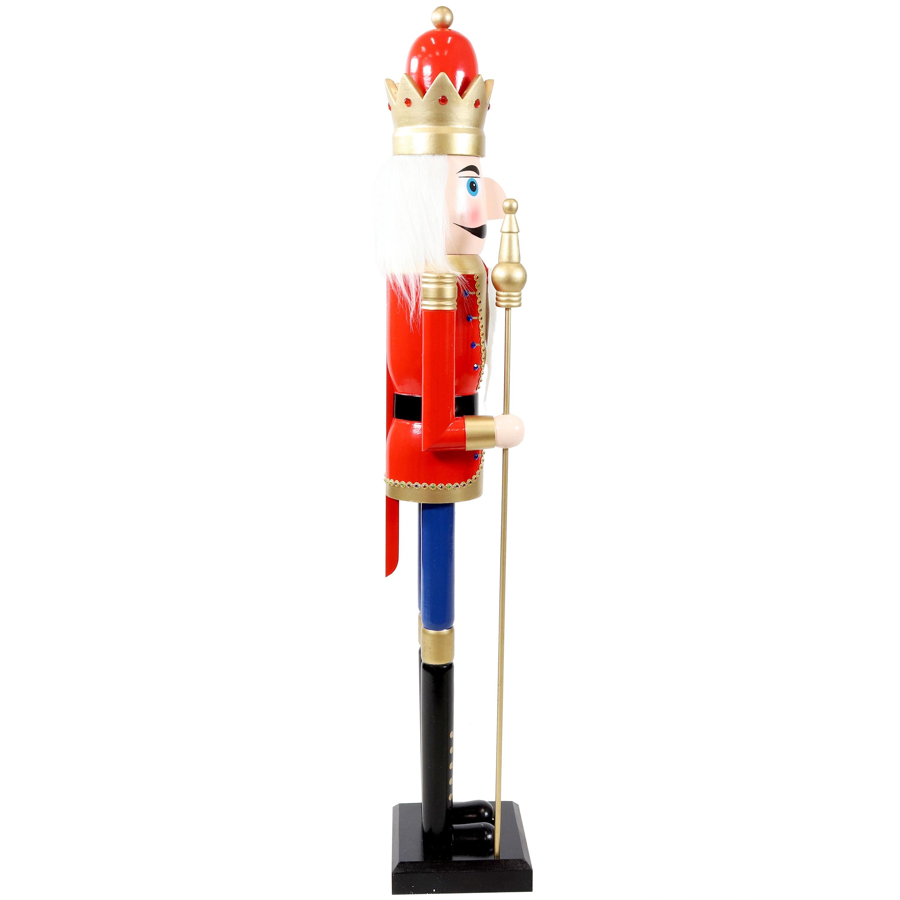Sunnydaze Arnold the Strong Indoor Decorative Traditional Christmas Wooden Nutcracker Statue, 48-Inch
