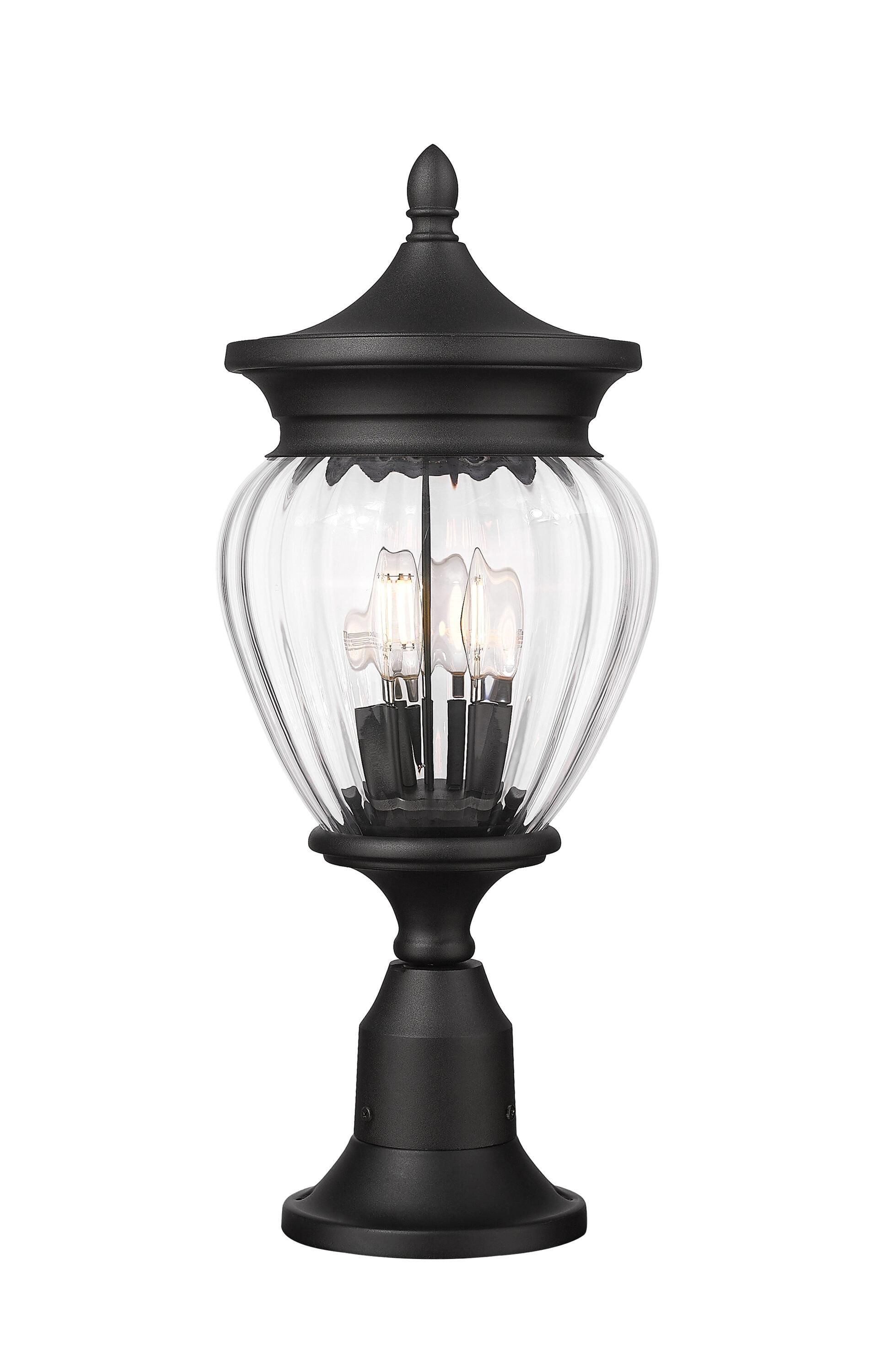 Z-Lite Davina 3 Light Outdoor Pier Mounted Fixture in Black