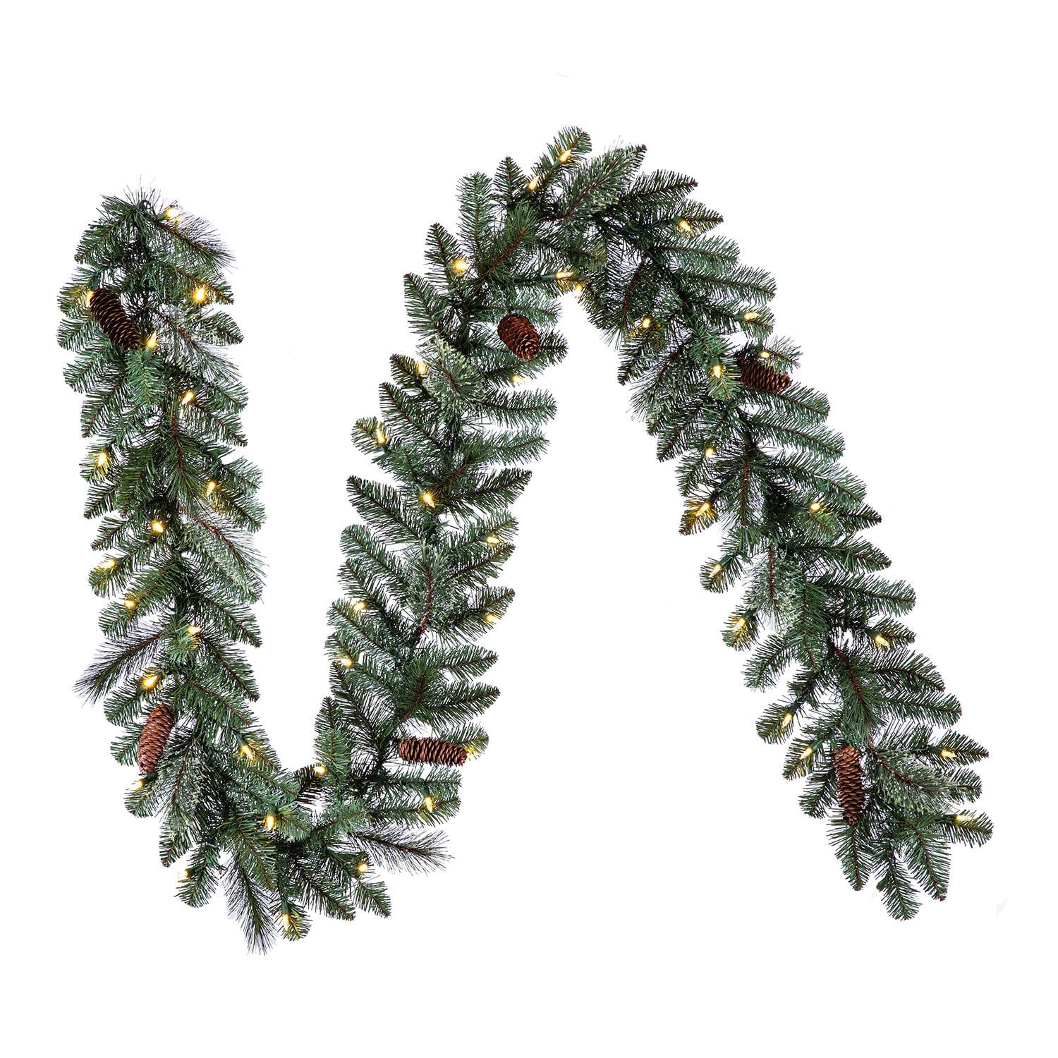 9’ Pre-Lit LED Greenery Garland