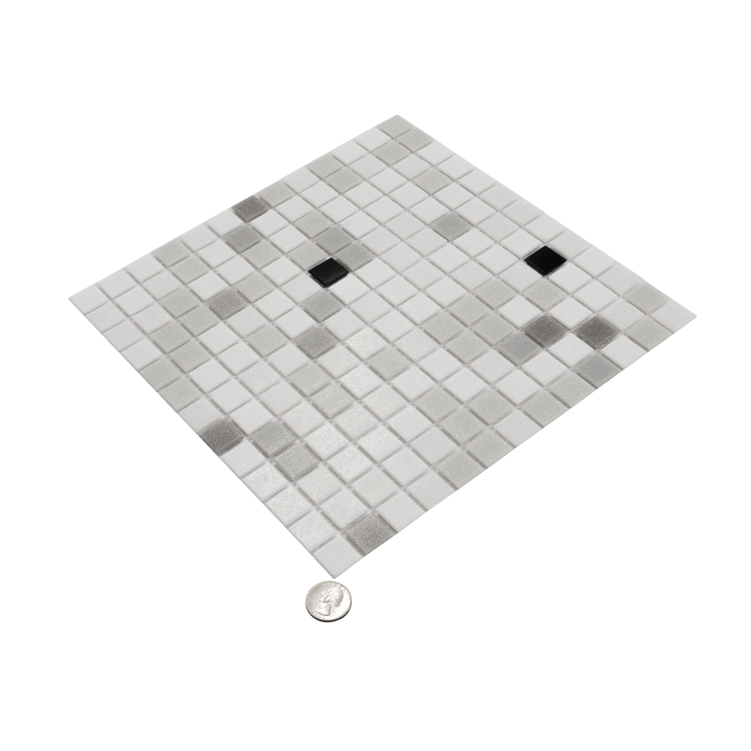 Mingles 0.8" x 0.8" Glass Mosaic Grid Wall & Floor Tile