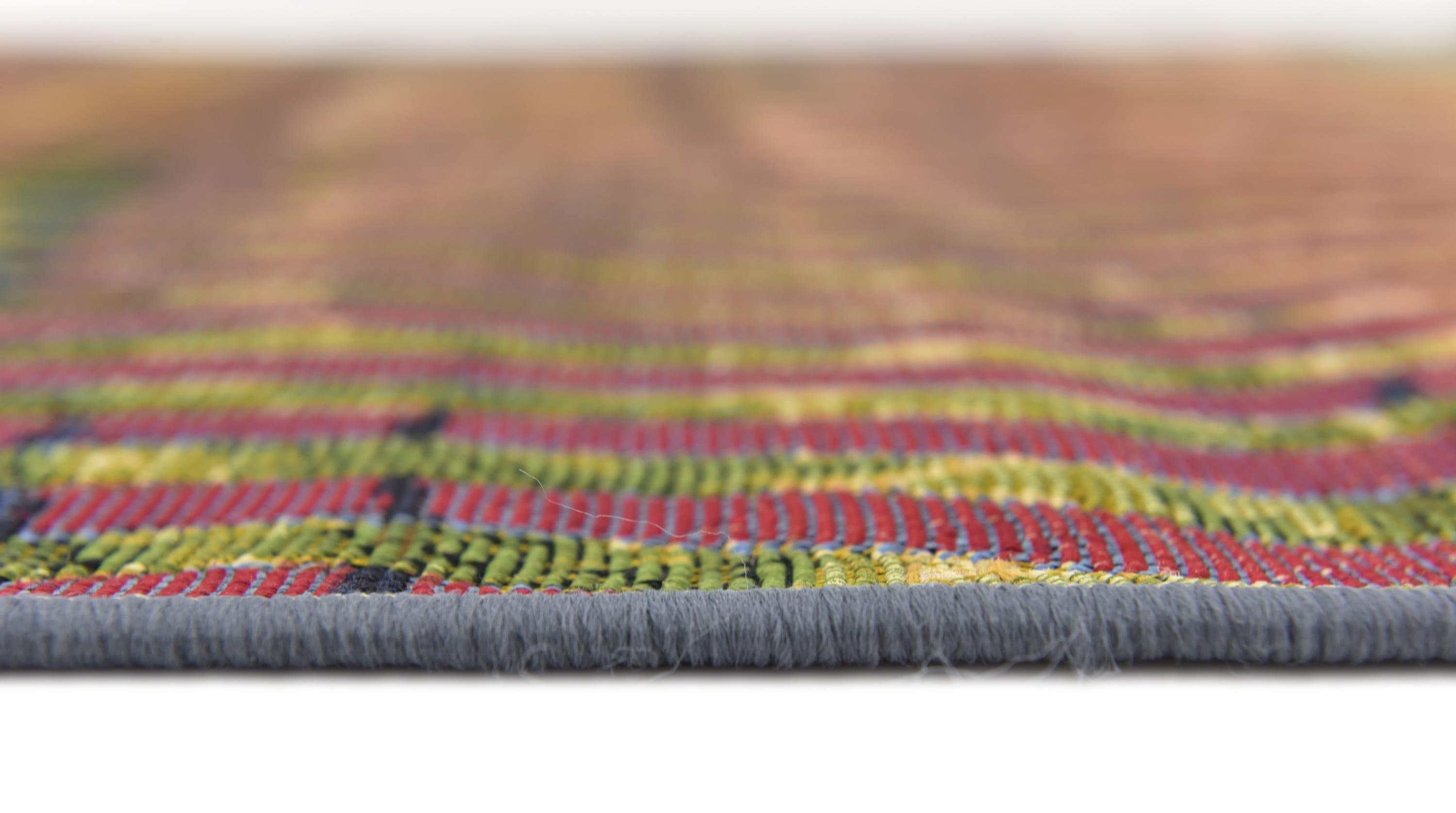 Colorful Stripe 4' x 6' Synthetic Outdoor Rug - Easy Care & Pet Friendly