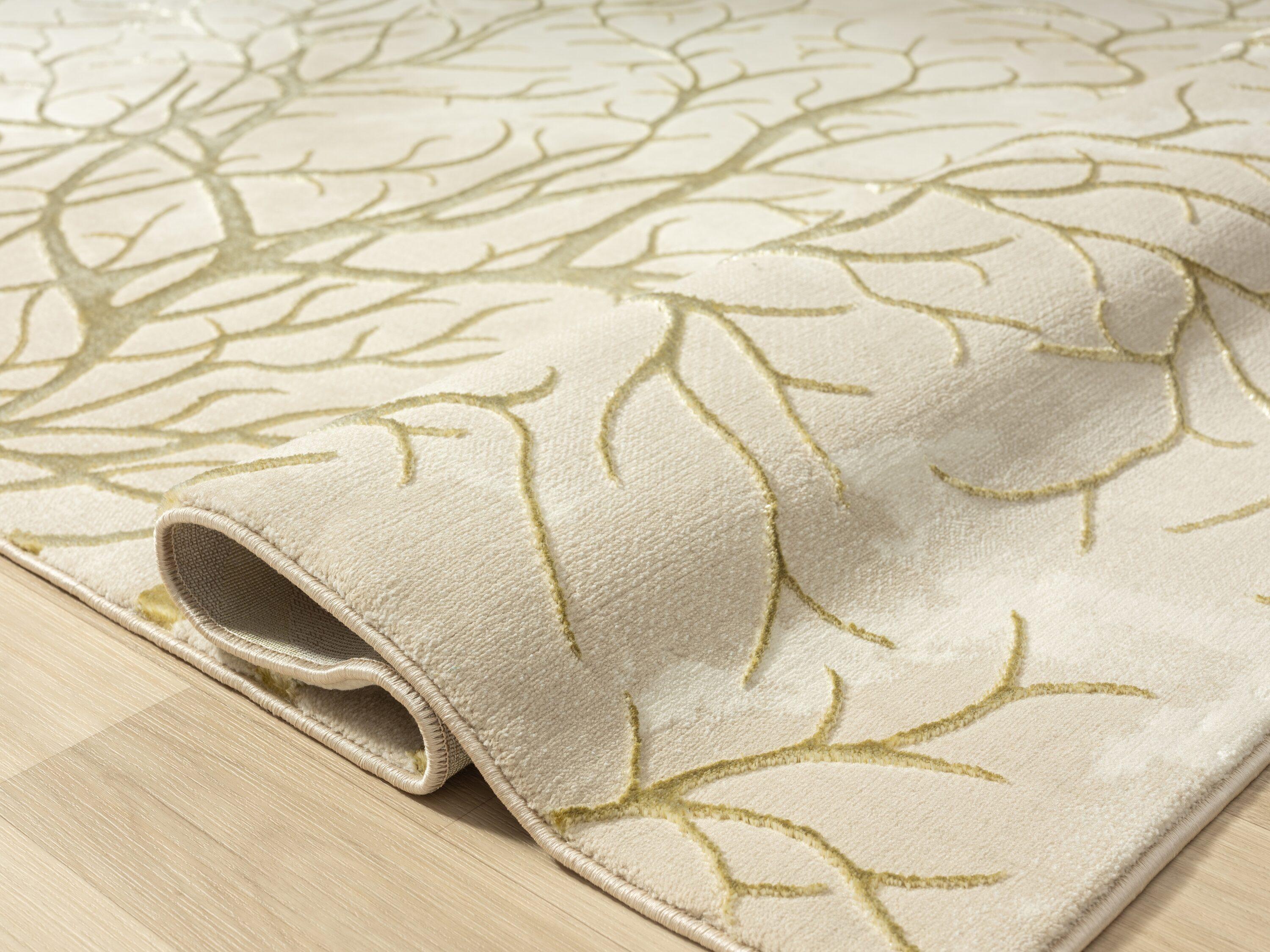 Ksamil Abstract Area Rug In Beige/Gold
