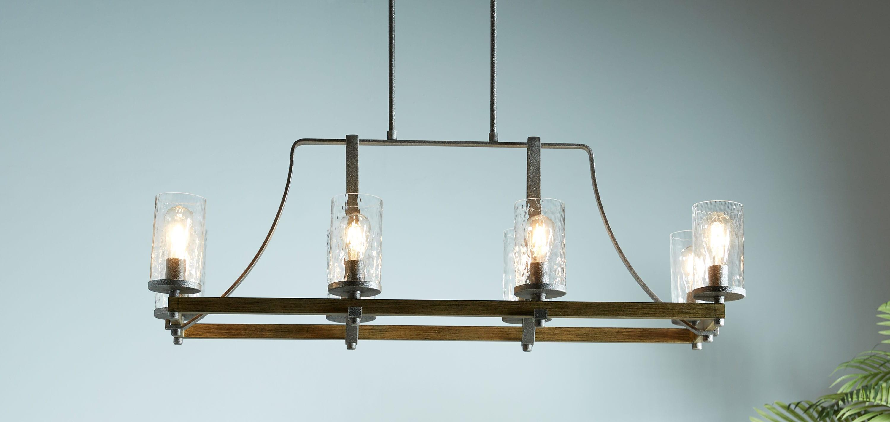 Steffens Wood & Iron Linear Chandelier (46")