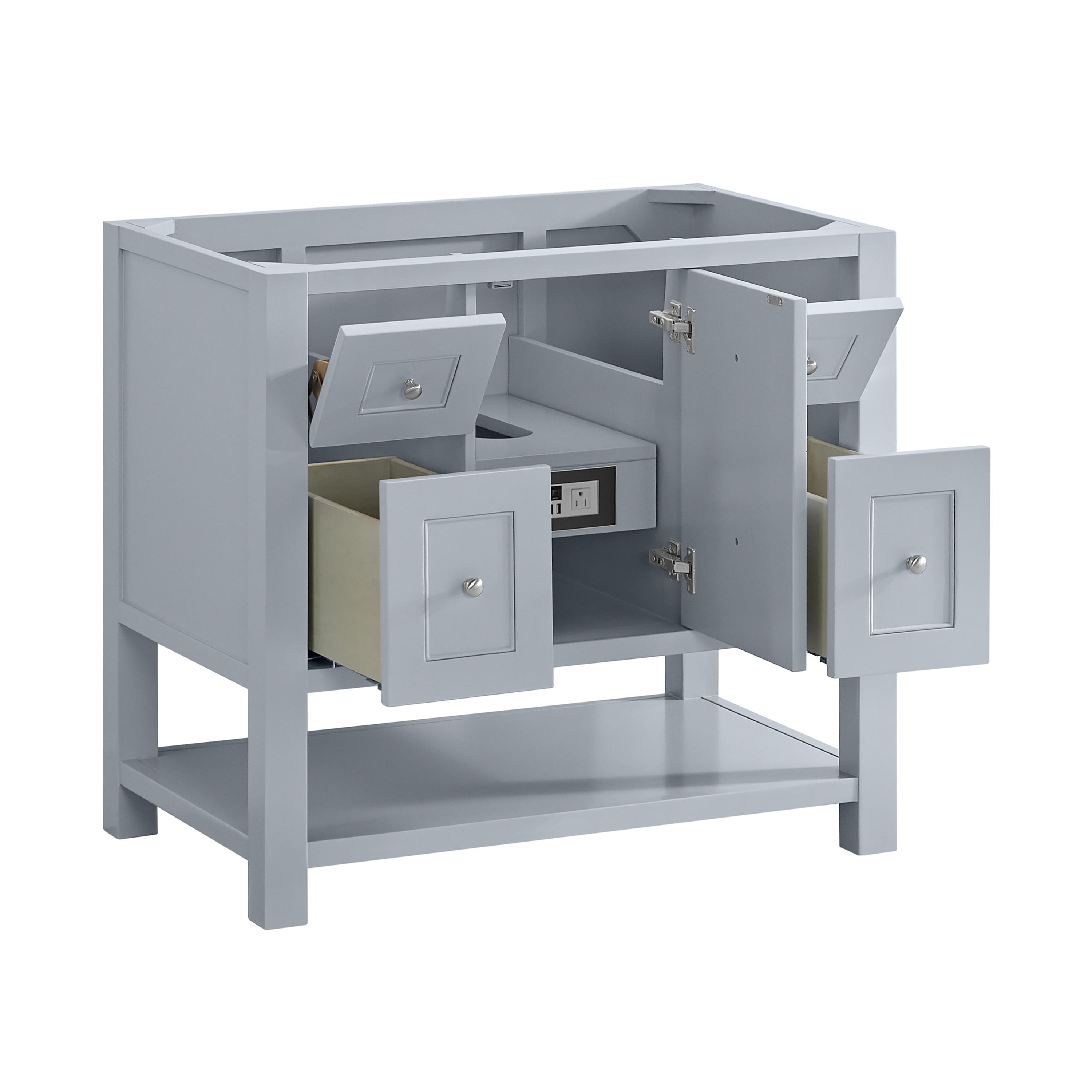 James Martin Vanities 330-V36-SRB-3LDL 36 in. Breckenridge Single Vanity with 3 cm Lime Delight Quartz Top, Serenity Blue