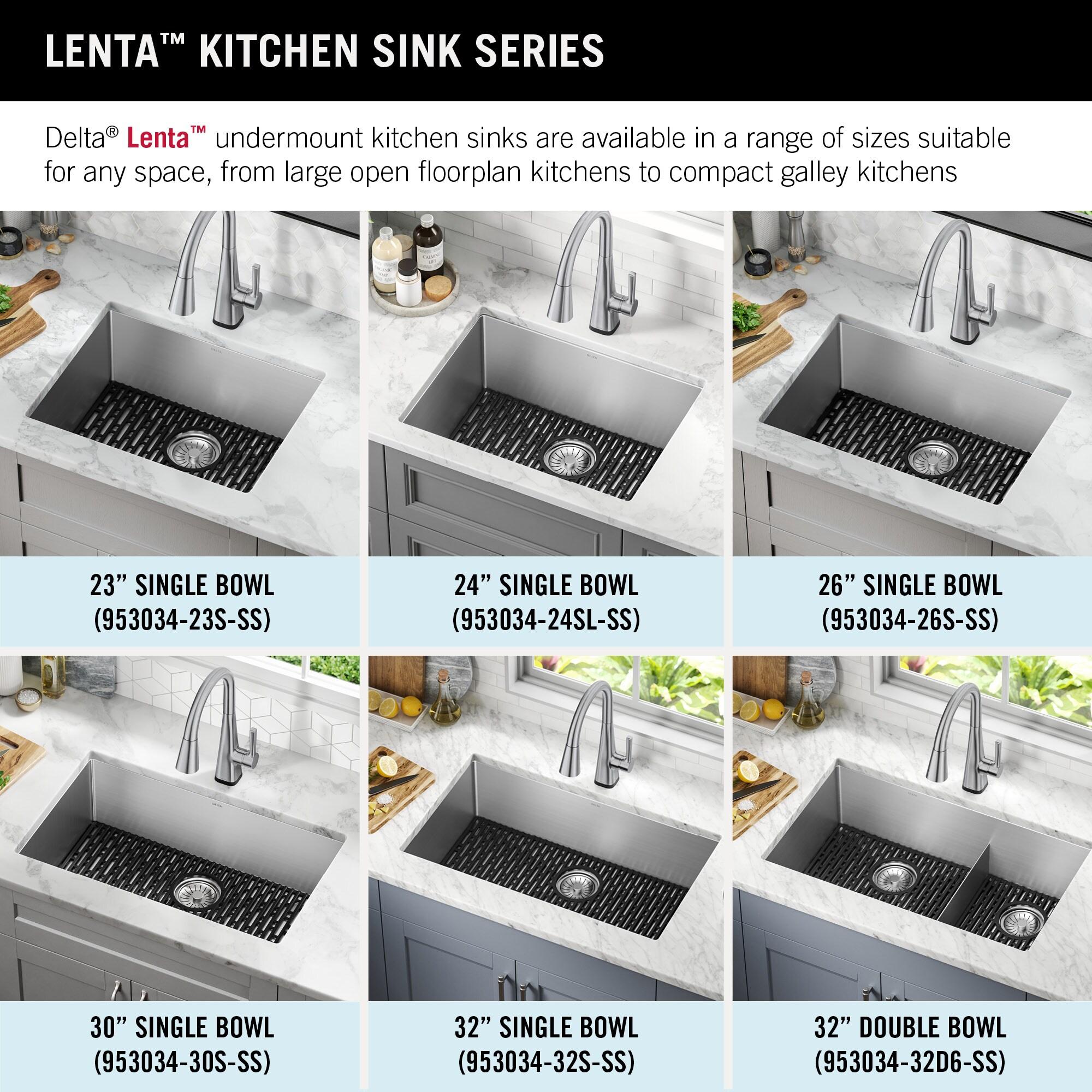 Delta Lenta™ Undermount 16 Gauge Stainless Steel Single Bowl Kitchen Sink with Accessories