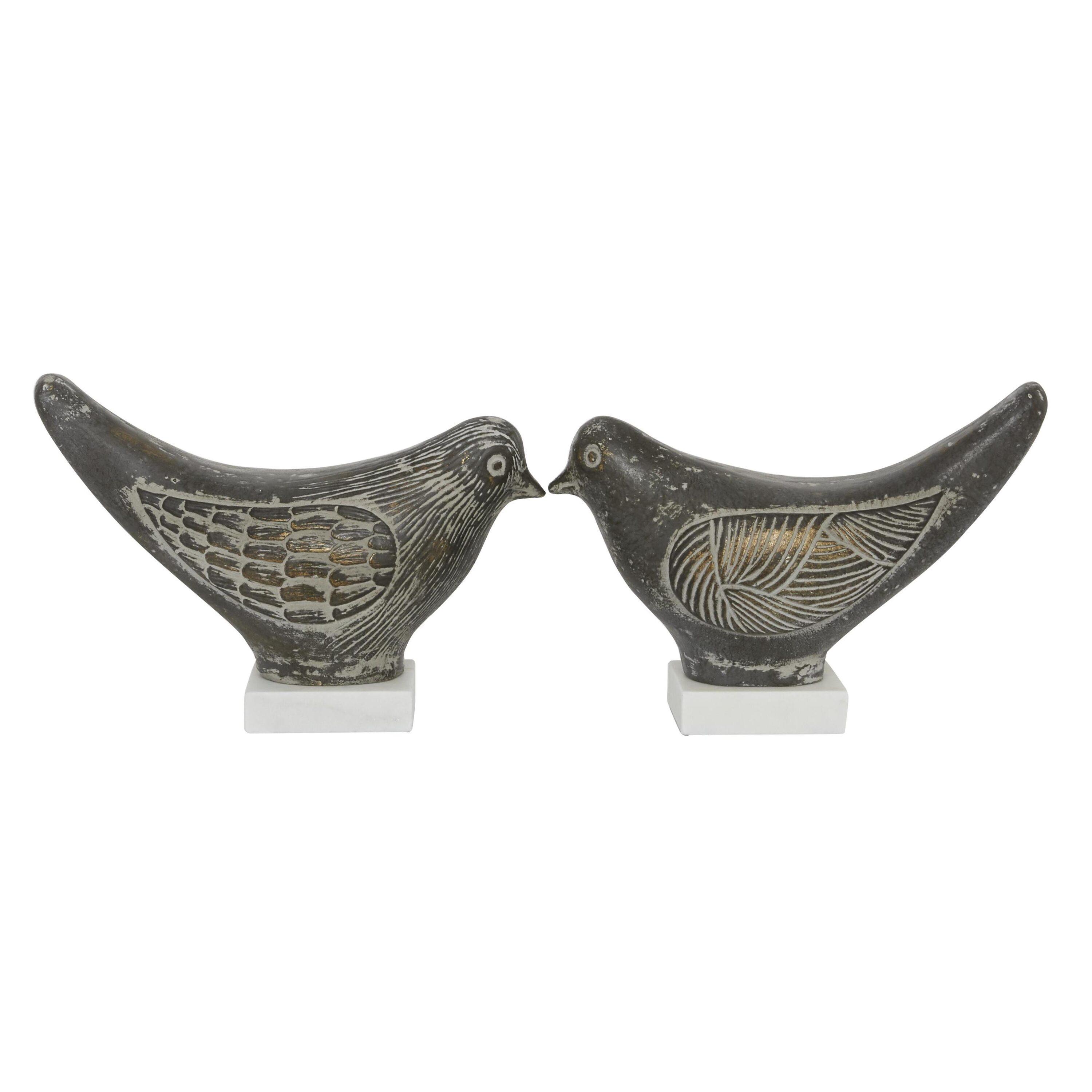 DecMode Ceramic Coastal Bird Sculpture, Brown 2 - Pieces