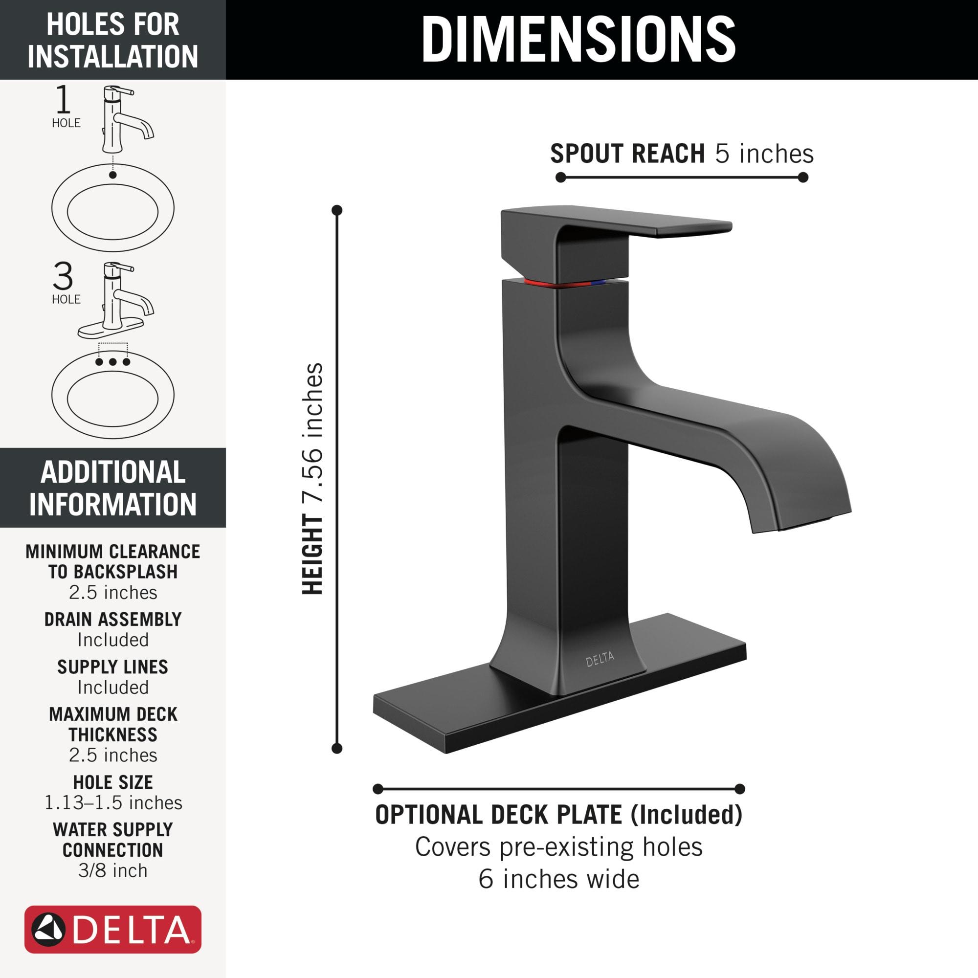 Velum Single Hole Curved Bathroom Faucet with Drain Assembly, Single Handle Bathroom Sink Faucet