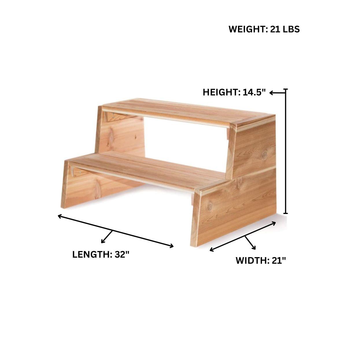 All Things Cedar All Things Cedar 21'' D , Antimicrobial Hot Tub Step in Natural Cedar