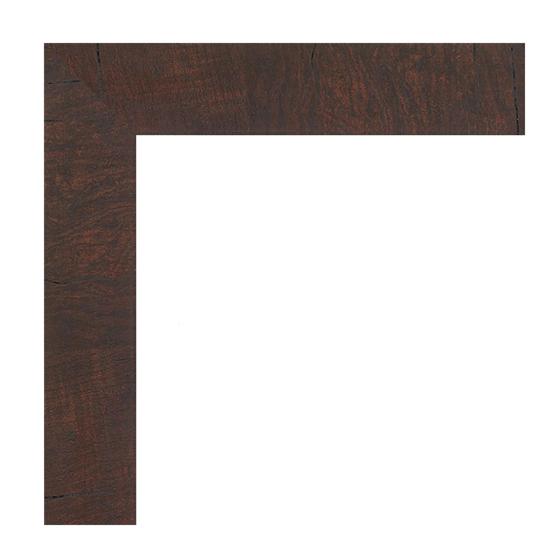 Amanti Art Beveled Bathroom Wall Mirror - Wildwood Brown Frame Wildwood Brown Outer Size: 33 x 27 in