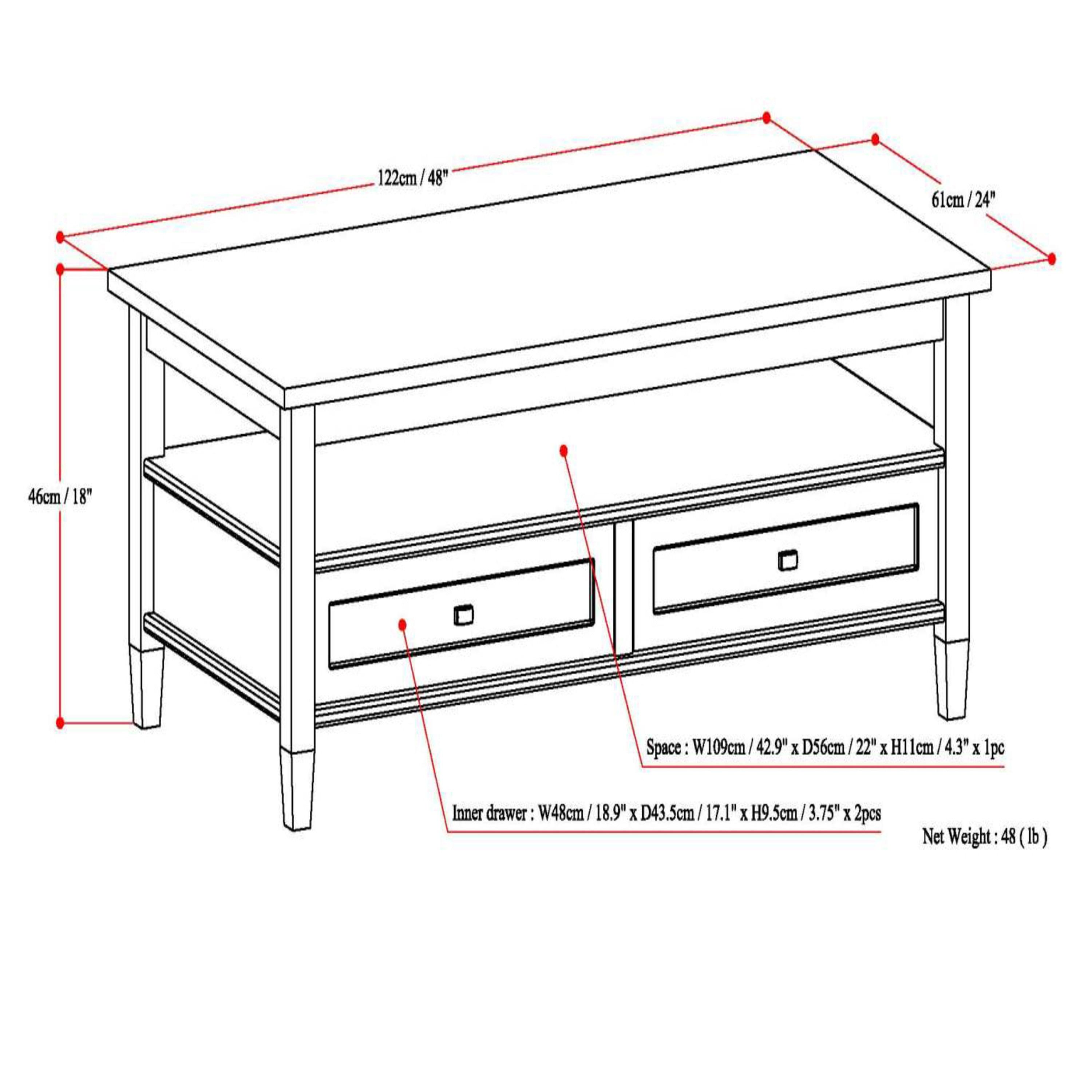 Warm Solid Wood Coffee Table