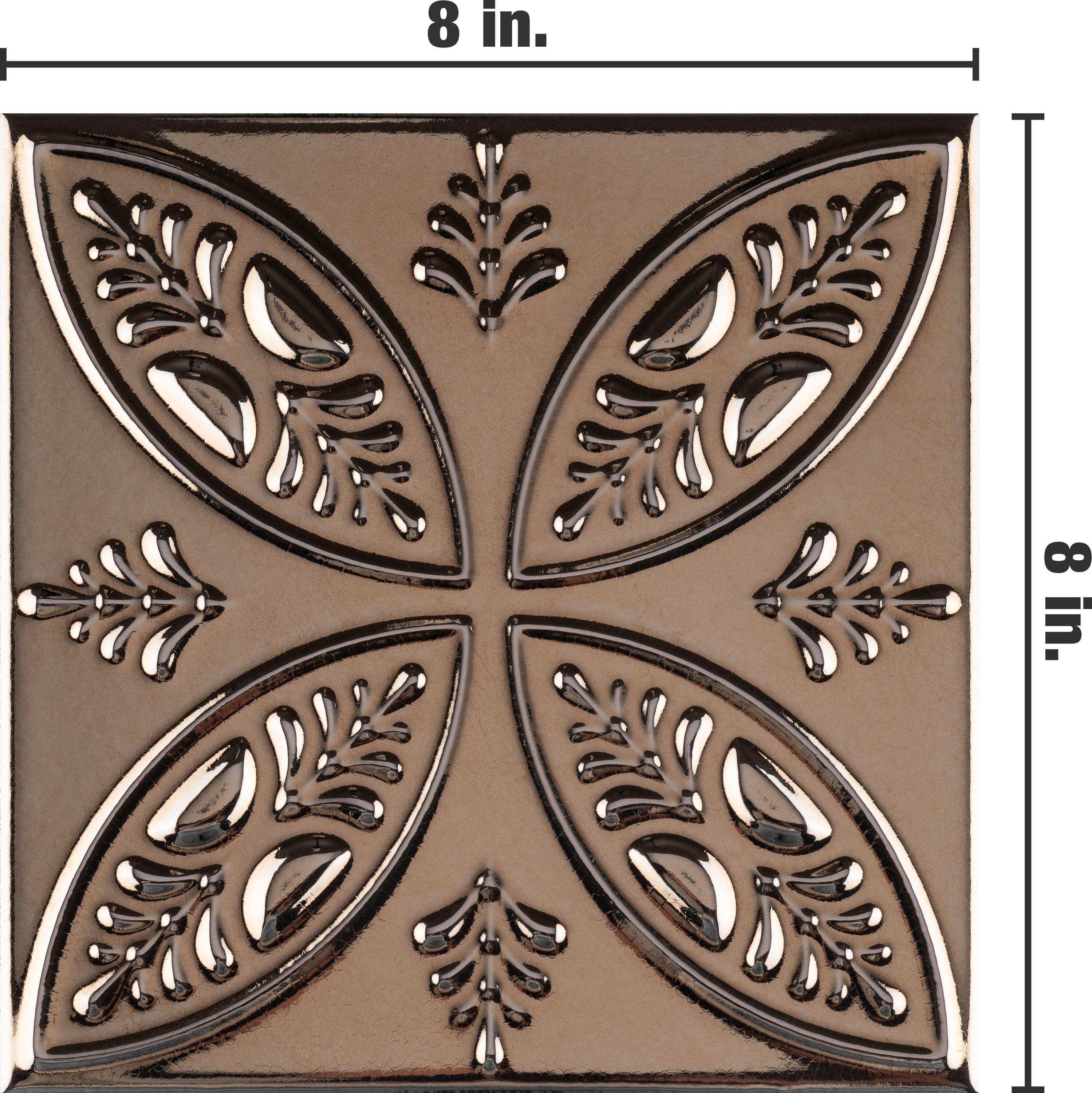 Trend 8" x 8" Ceramic Patterned Wall Tile