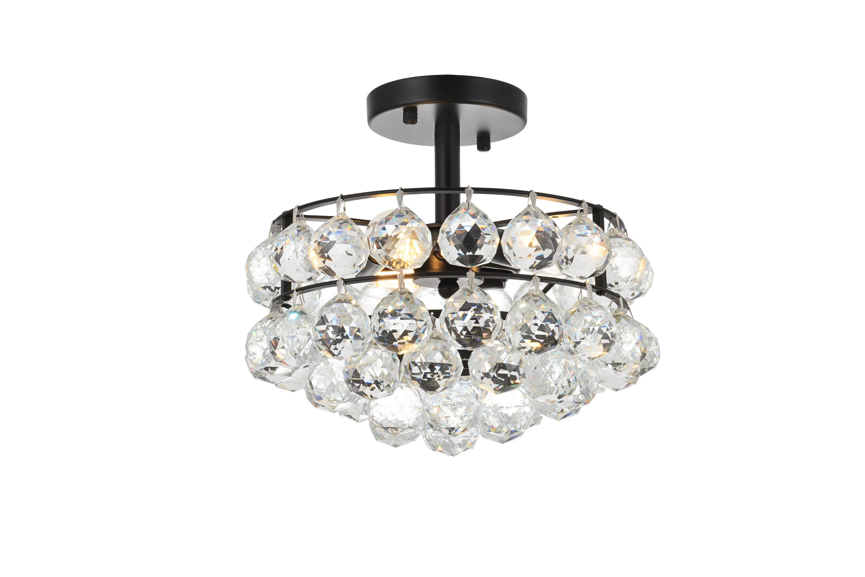 Elegant Lighting Savannah 12 inch flush mount in black