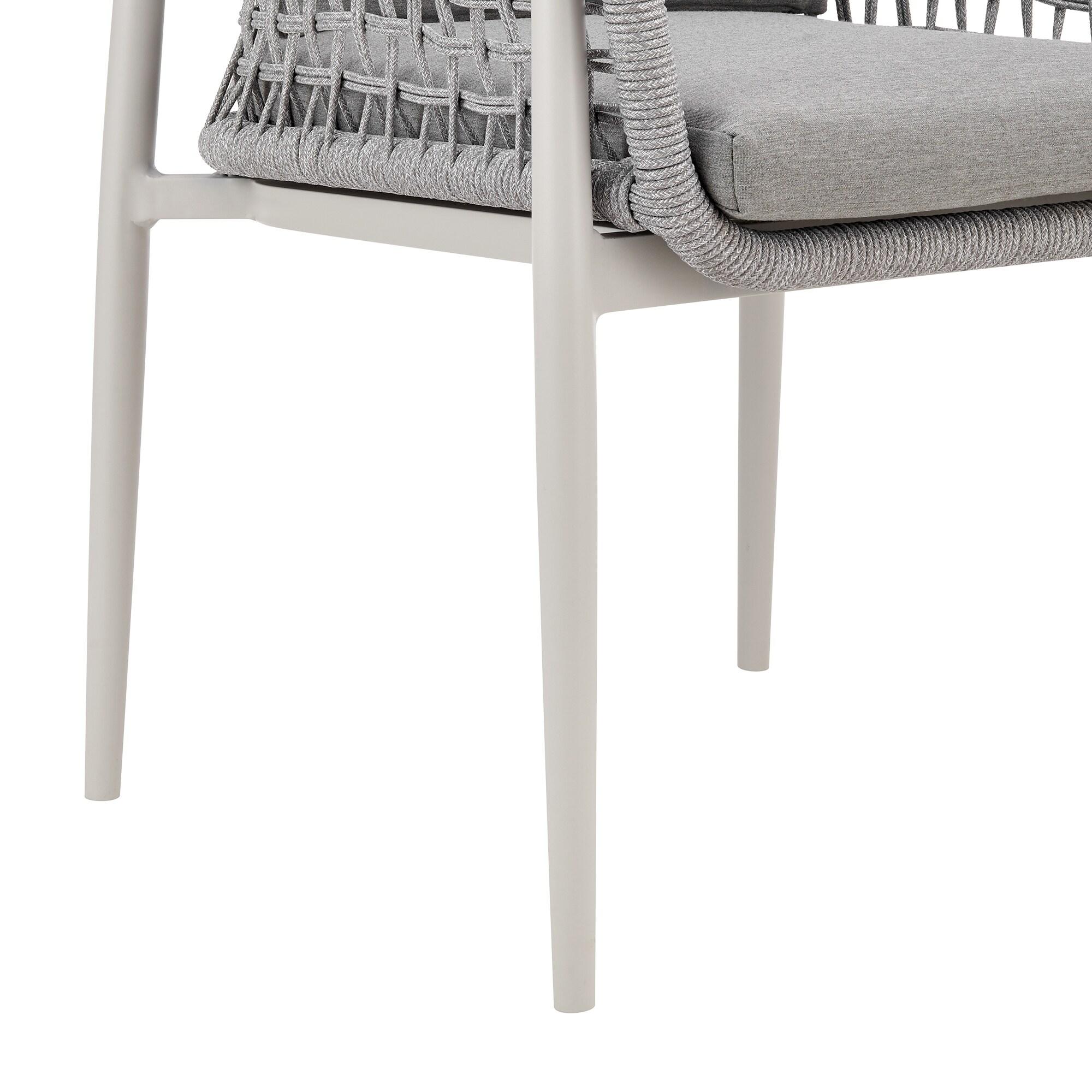 Rhodes Outdoor Patio Dining Chair in Aluminum Set of 2