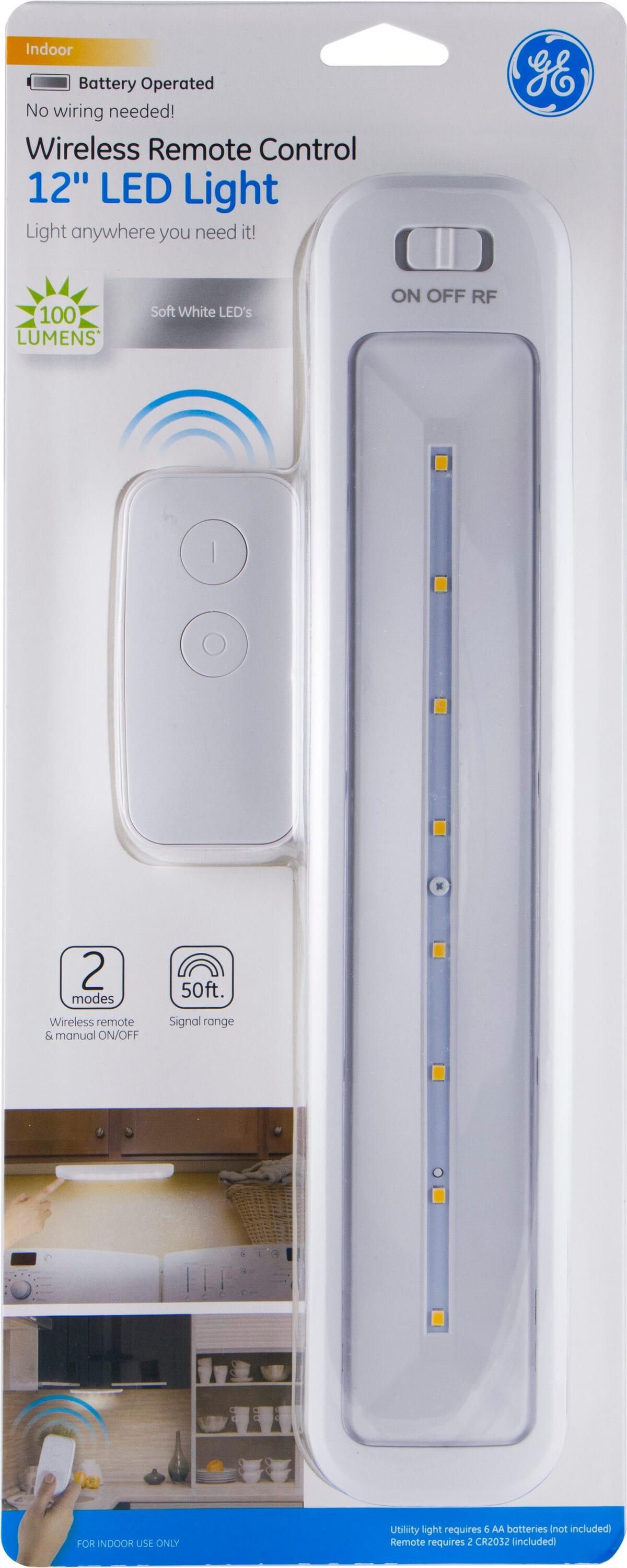 GE 12-in Battery LED Under Cabinet Light Bar with Remote